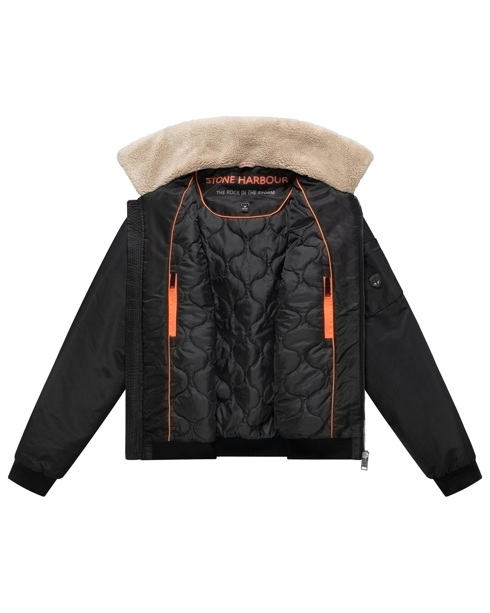 Stone Harbour Winterjacke »Somaeel XX« ohne Kapuze Warme Herren Hybridjacke mit Teddykragen