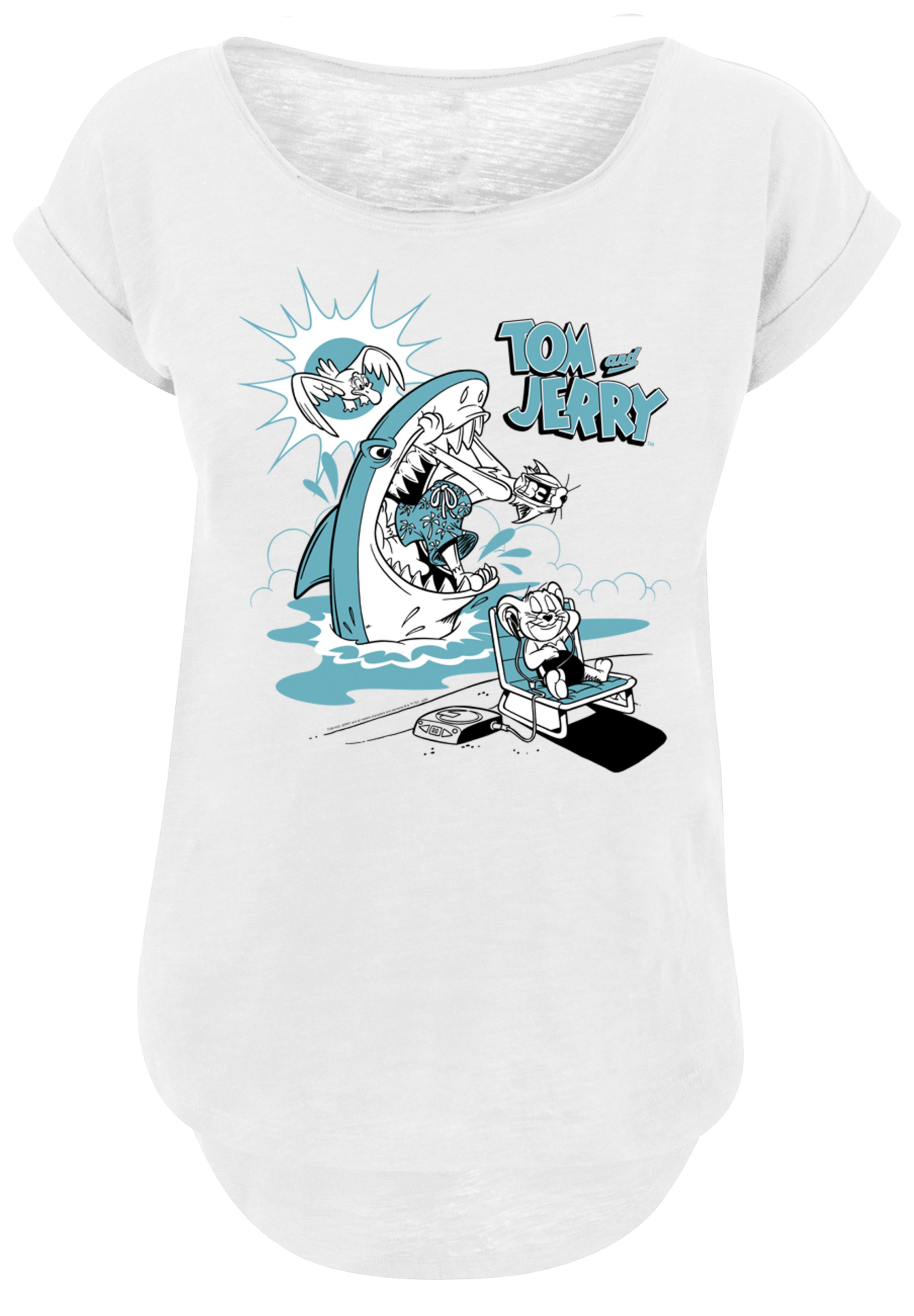 F4NT4STIC T-Shirt "Tom and Jerry TV Serie Summer Shark", Damen,Premium Merc günstig online kaufen