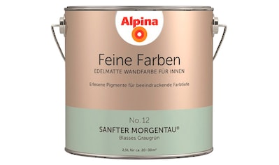 Wand- und Deckenfarbe »Feine Farben No. 12 Sanfter Morgentau«, Blasses Graugrün,...