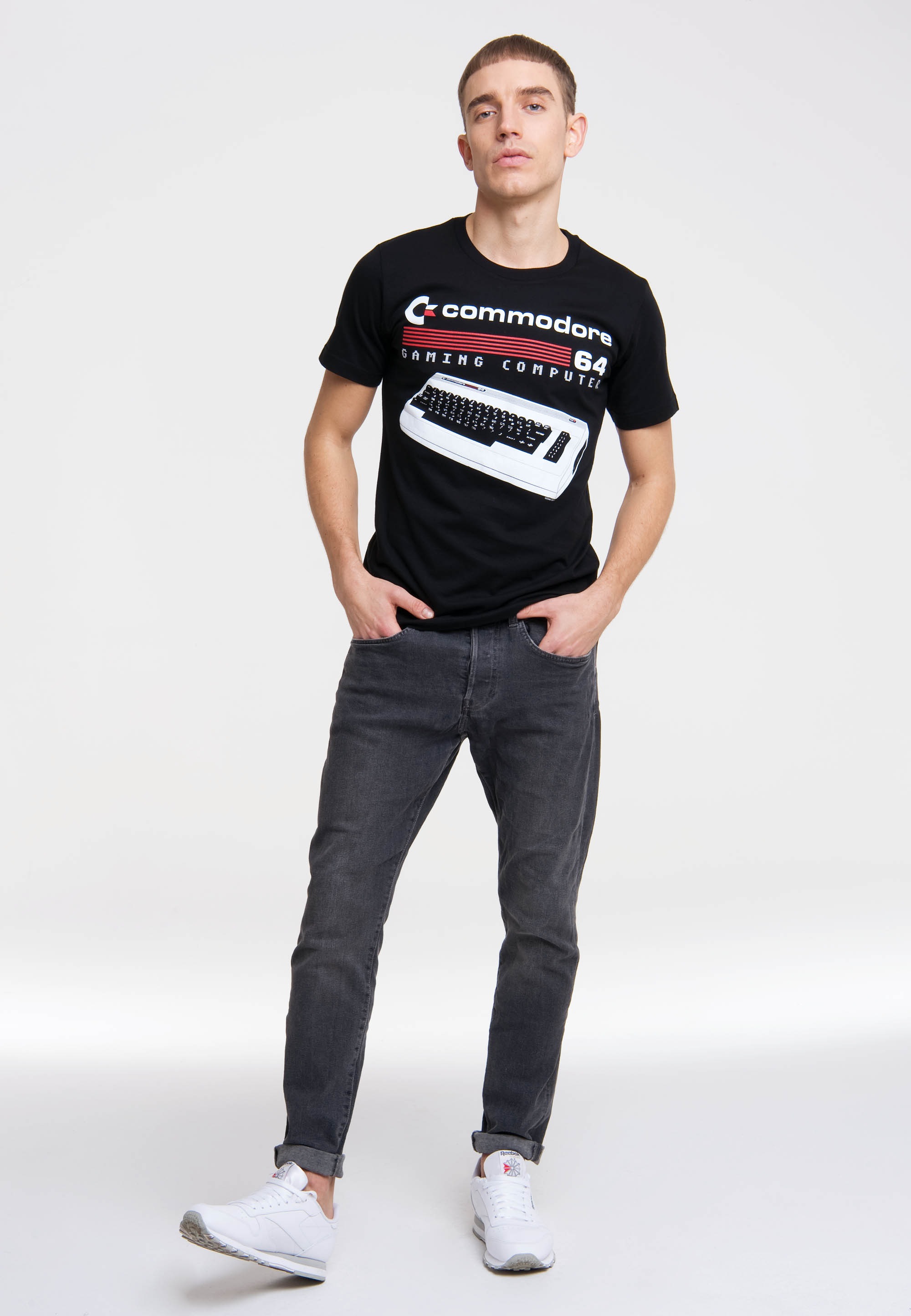 LOGOSHIRT T-Shirt »Commodore 64«, mit lizenziertem Originaldesign