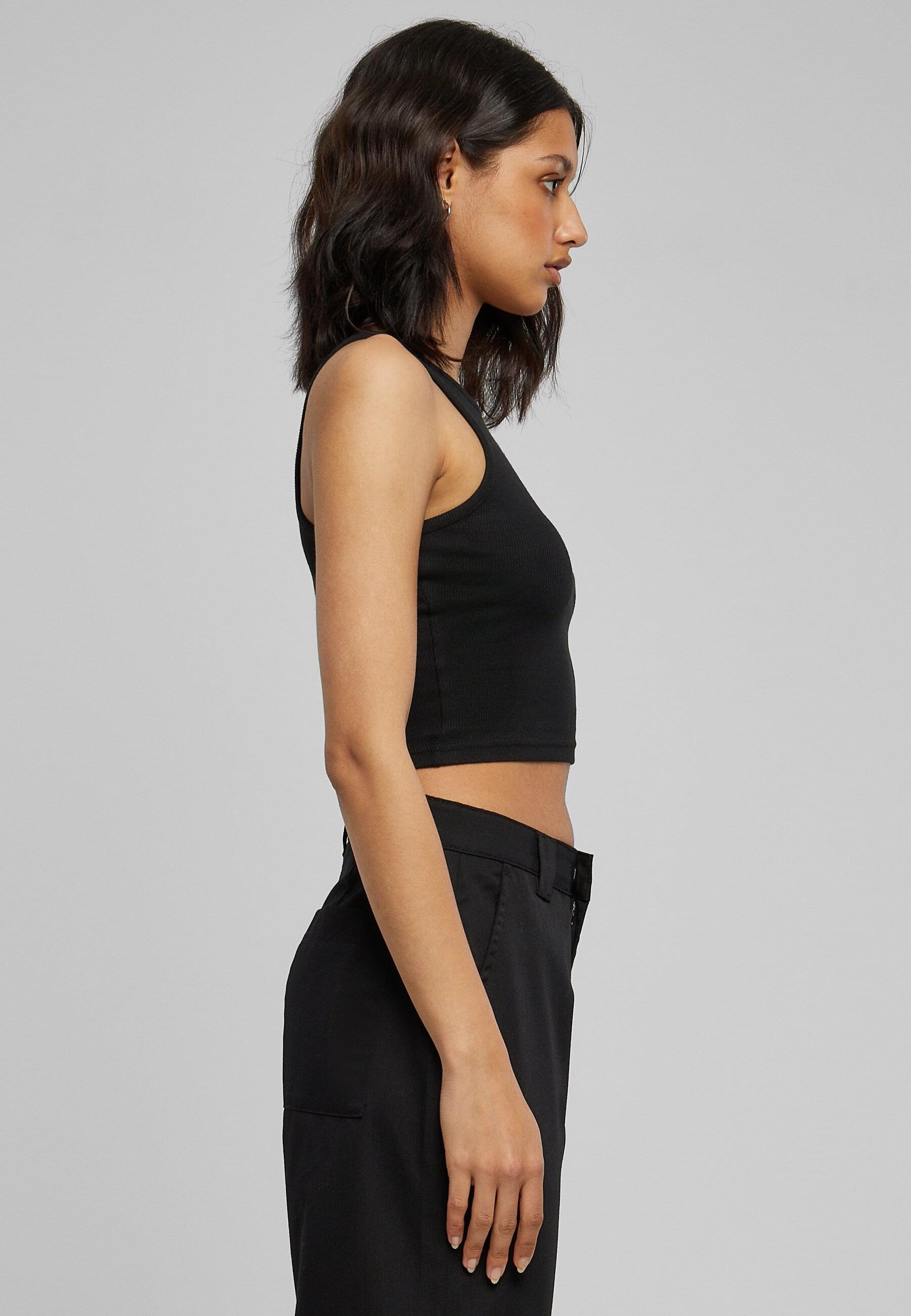 URBAN CLASSICS Muskelshirt »Urban Classics Damen Ladies Cropped Rib Top«, (1 tlg.)