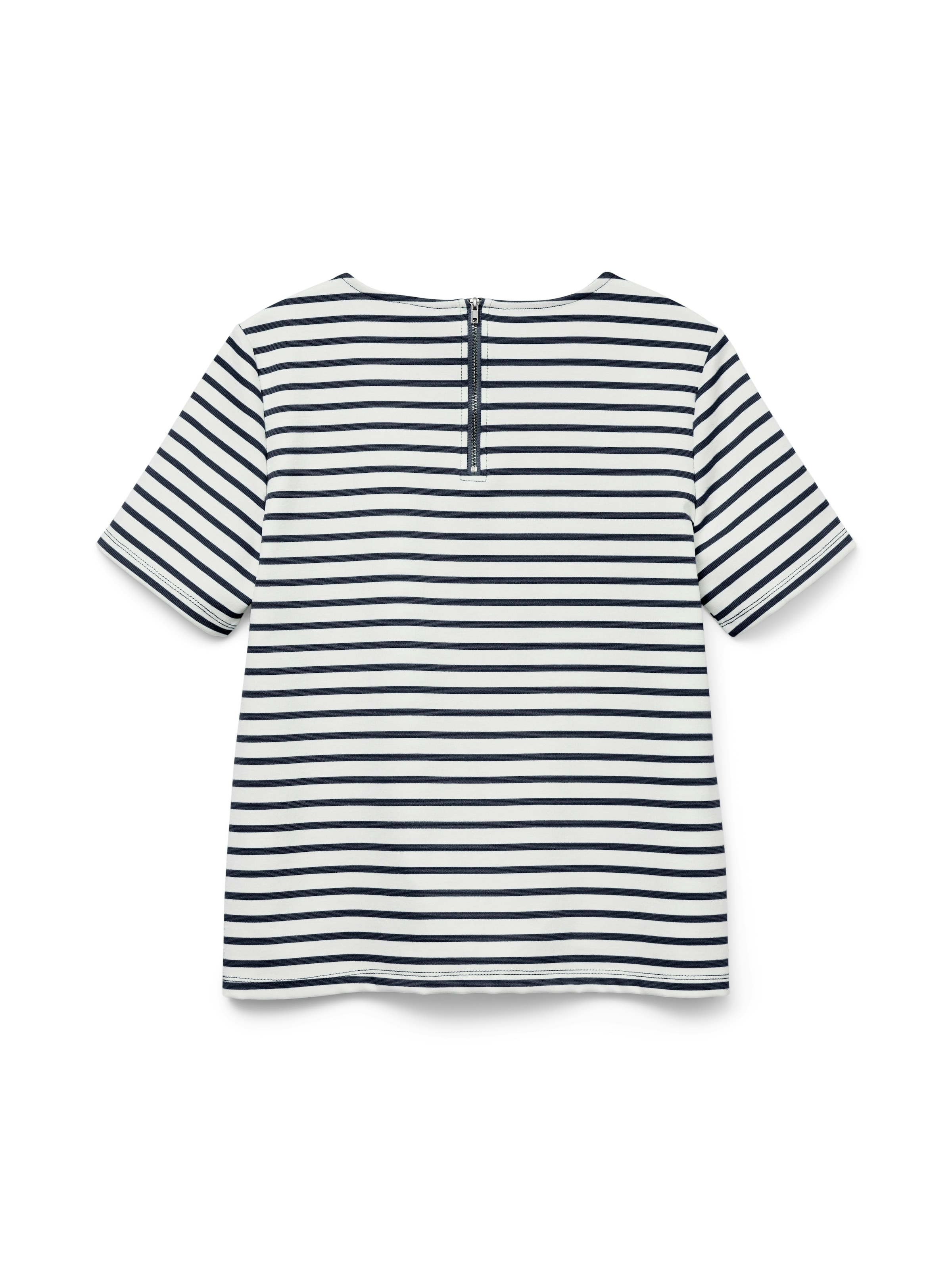 Vero Moda Rundhalsshirt »VMABBY SS ZIP TOP JRS NOOS«
