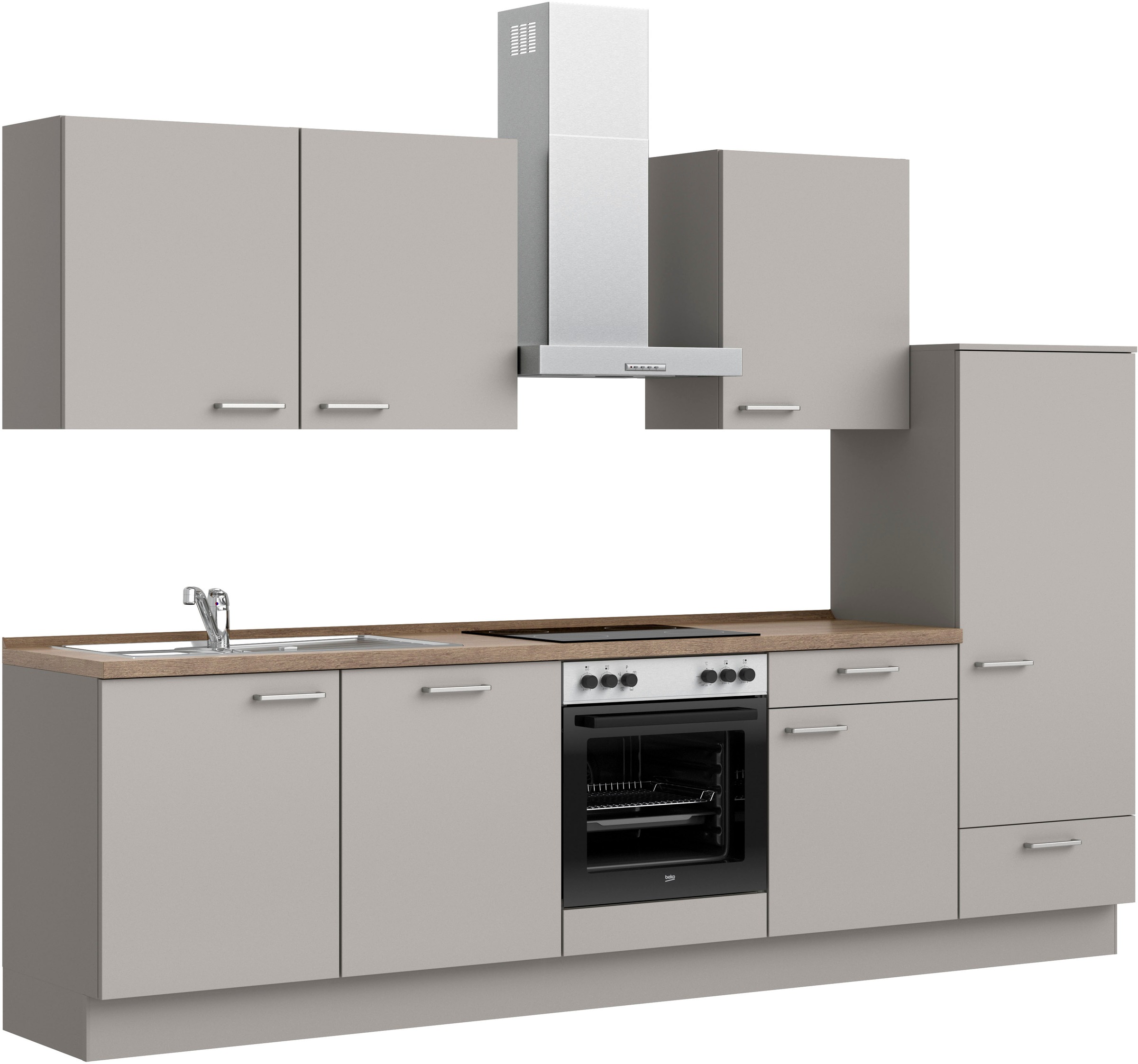 nobilia® Küchenzeile »"Touch I"«, vormontiert, Ausrichtung wählbar, Breite 300 cm, wahlw. mit E-Geräten