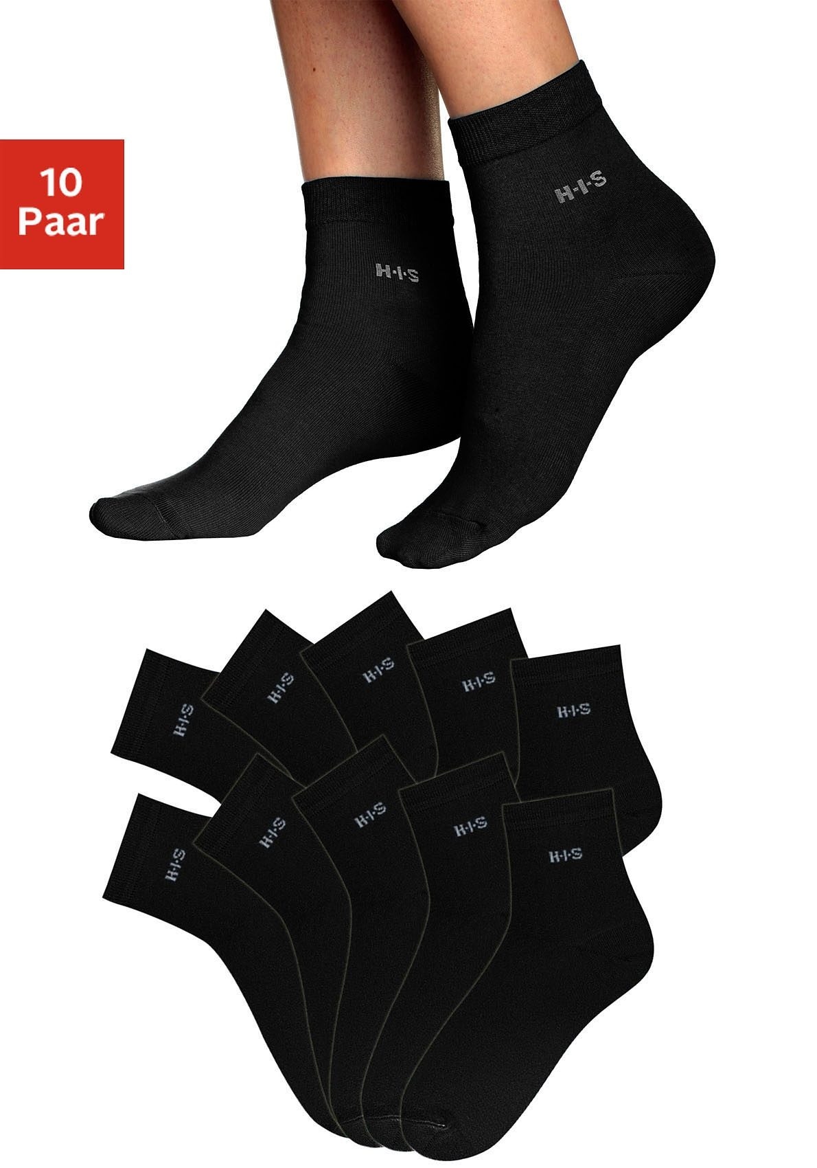 H.I.S Kurzsocken, (Set, 10 Paar), aus leichter atmungsaktiver Qualität |  BAUR