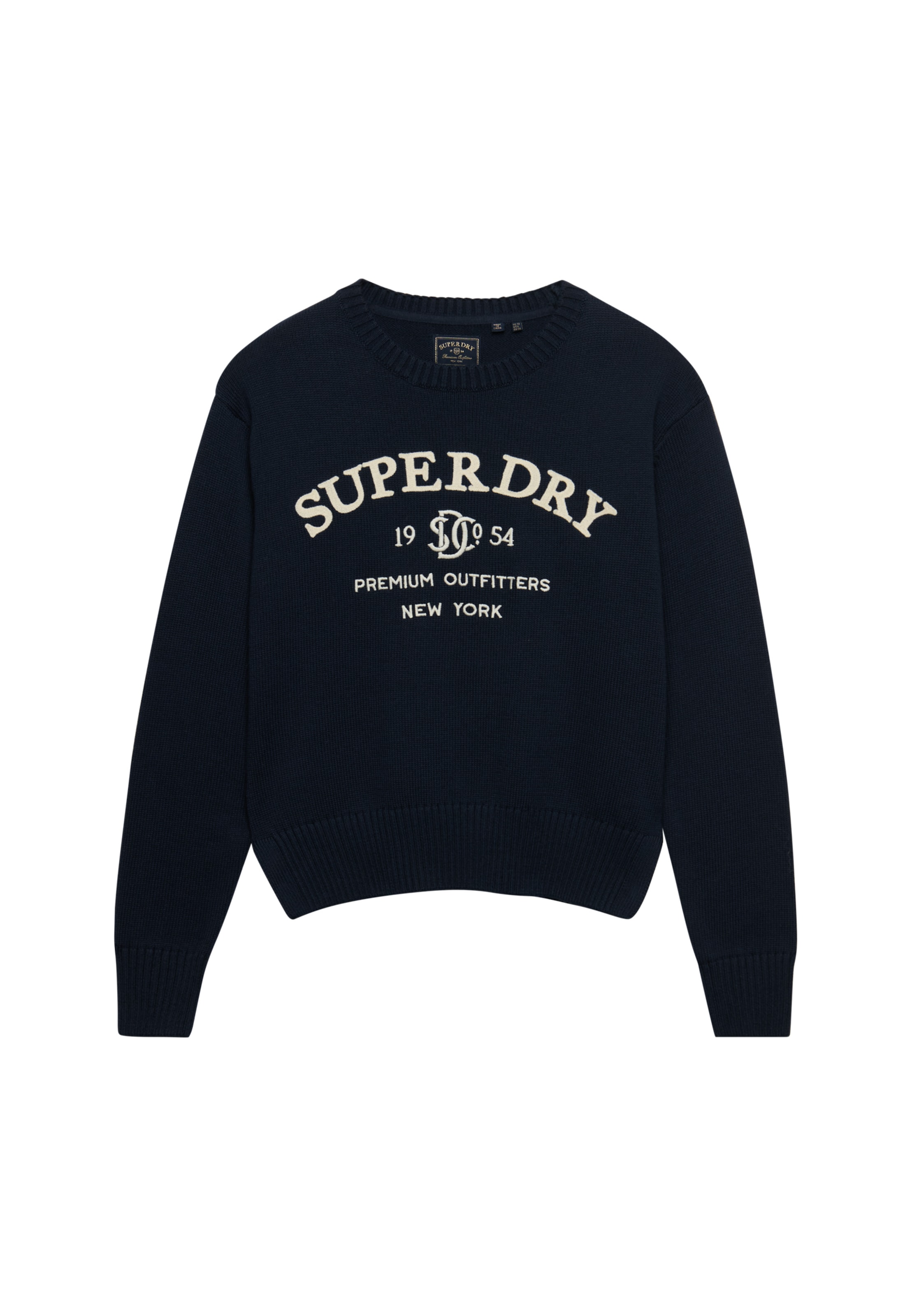 Superdry Strickpullover »HERITAGE GRAPHIC JUMPER« Baumwolle, mit hochwertiger Stickerei