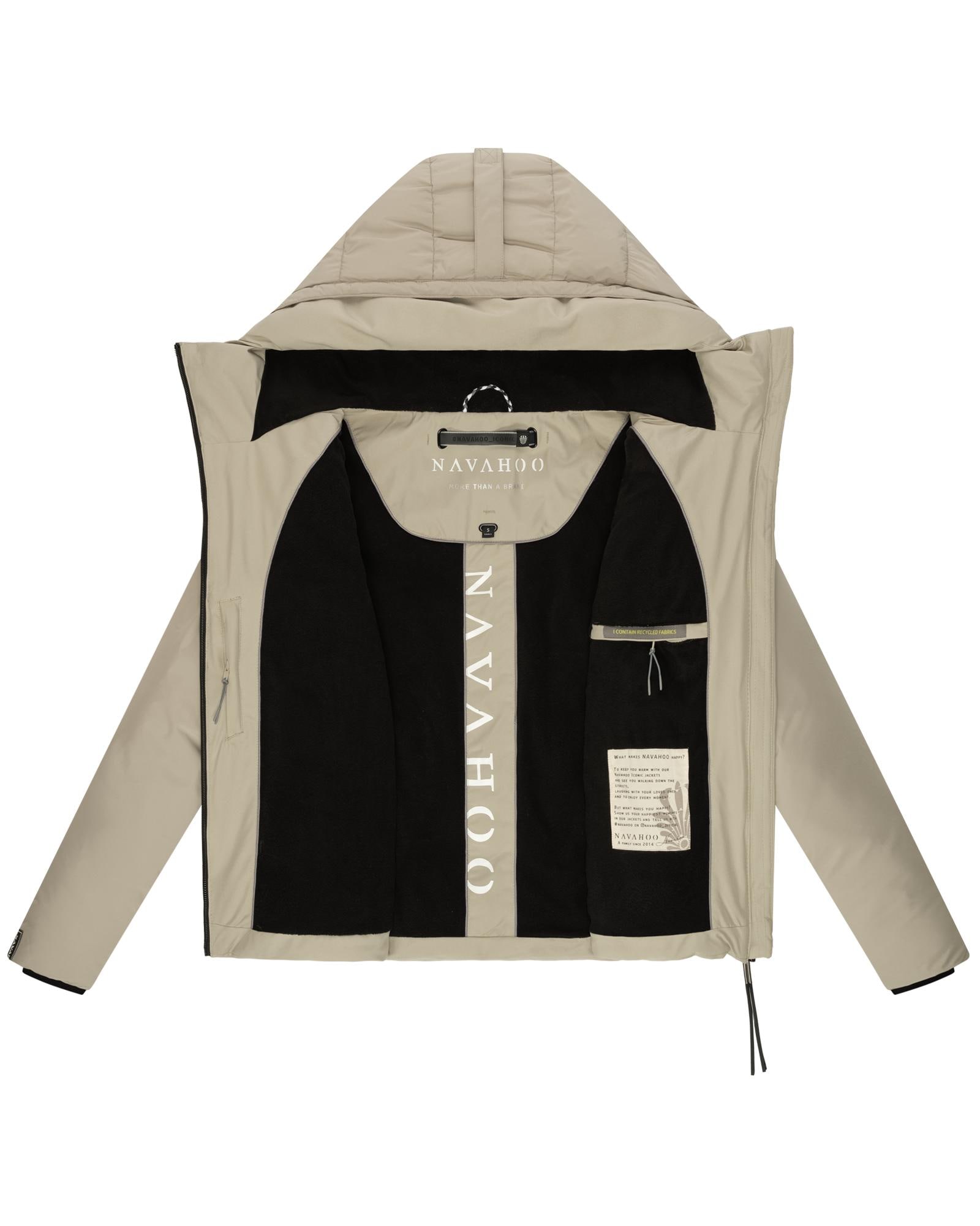 Navahoo Steppjacke »Liebesküken XIV«, mit Kapuze, modische Damen Winterjacke mit Fleece-Innenfutter