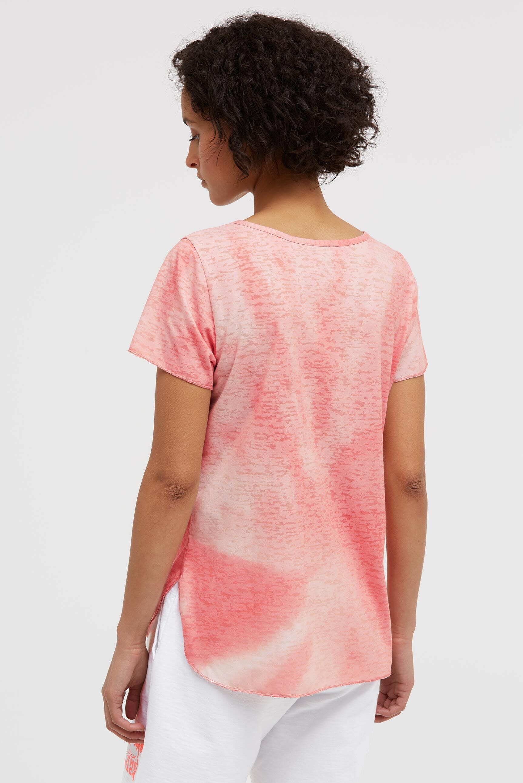 SOCCX Rundhalsshirt mit Ausbrenner-Effekten