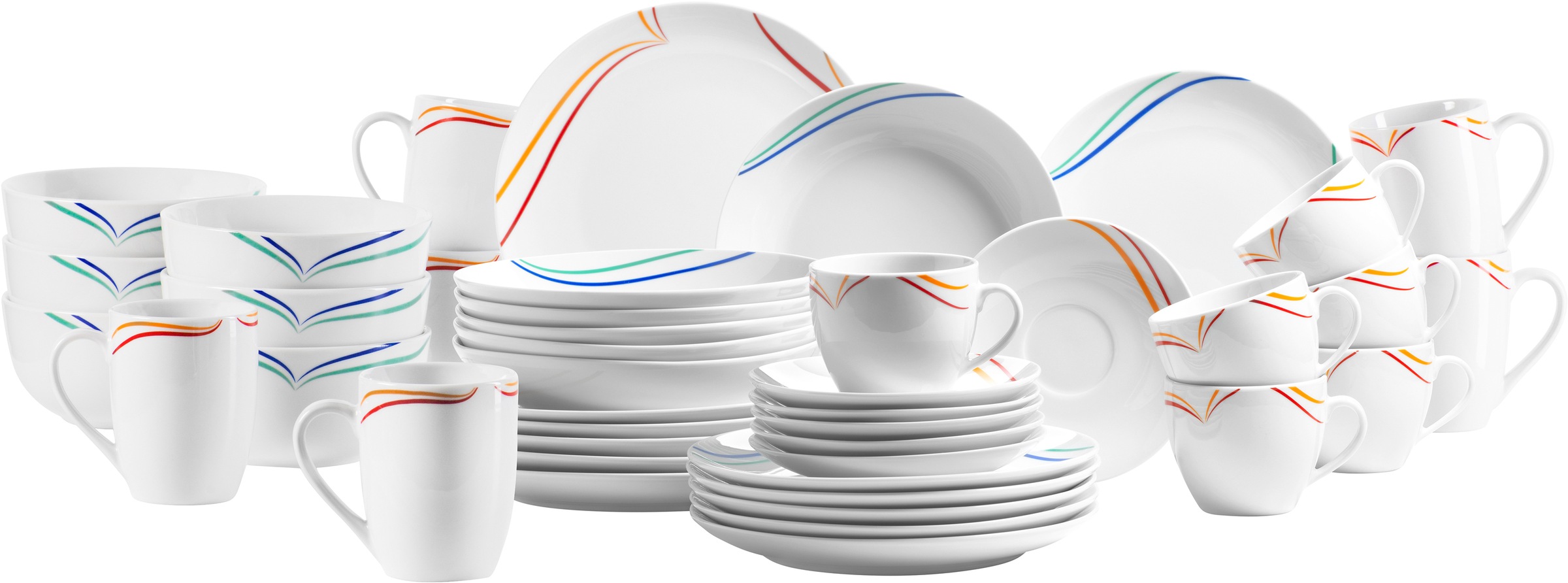 MÄSER Kombiservice "Geschirr-Set, Service Ciliana" buntes Dekor, 42 Teile, günstig online kaufen