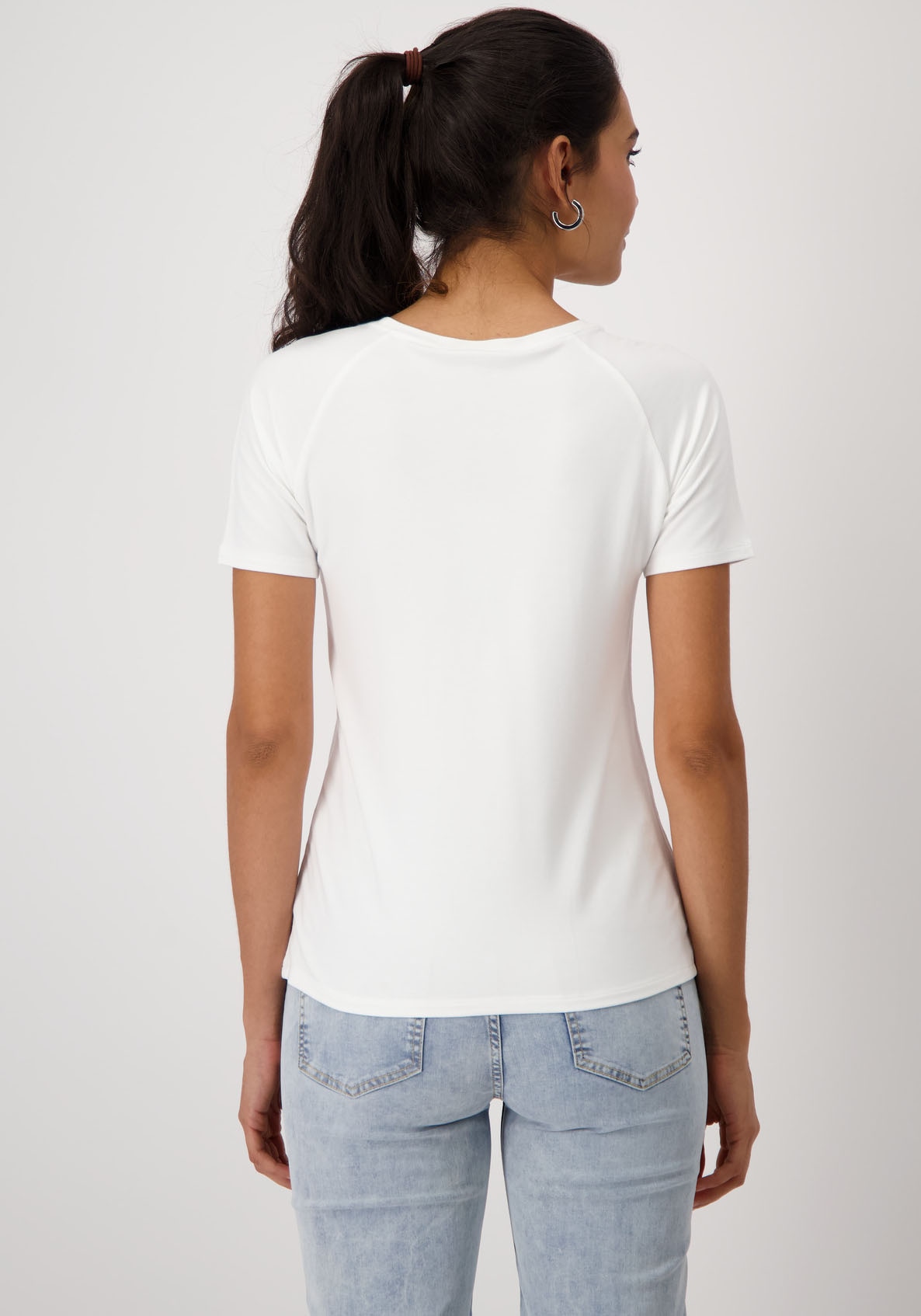 Monari Rundhalsshirt, mit Buchstabendruck und Glitzersteinchen