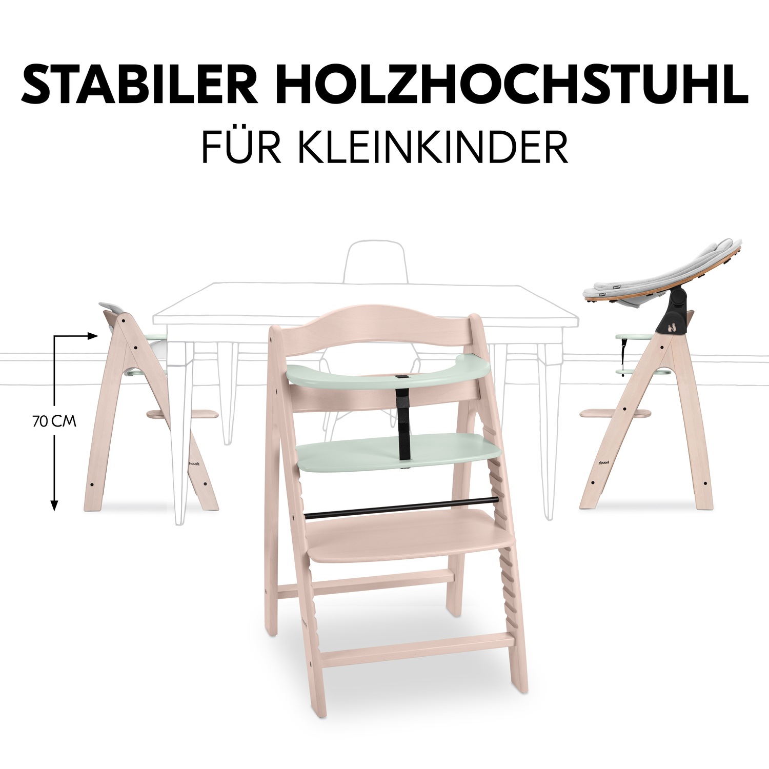 Hauck Hochstuhl »Arketa, Beech Whitewashed Mint«, mitwachsend; FSC® - schützt Wald - weltweit
