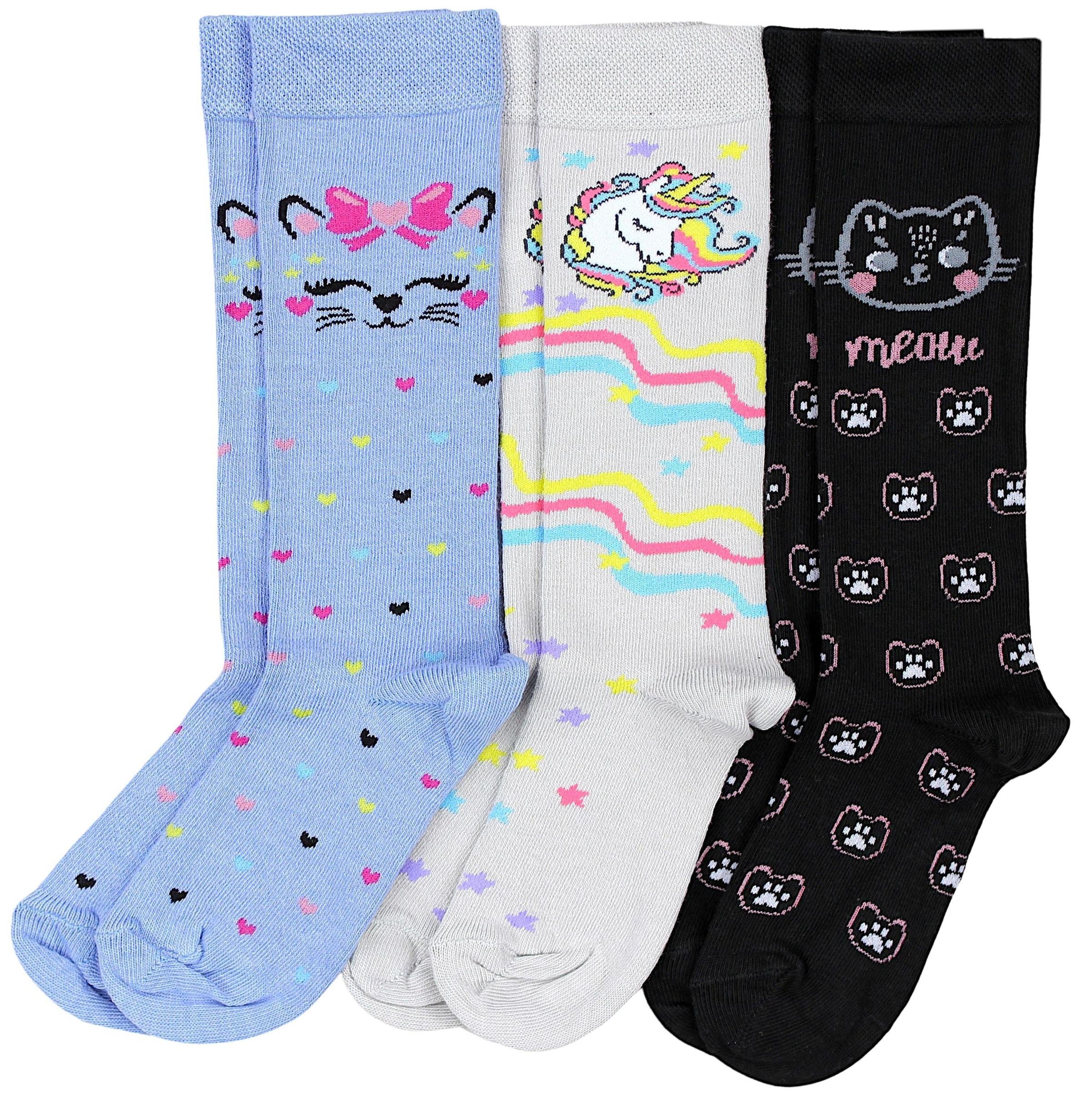 TupTam Kniestrümpfe "Socken Mädchen Knielange Socken Gemustert 3er Pack"