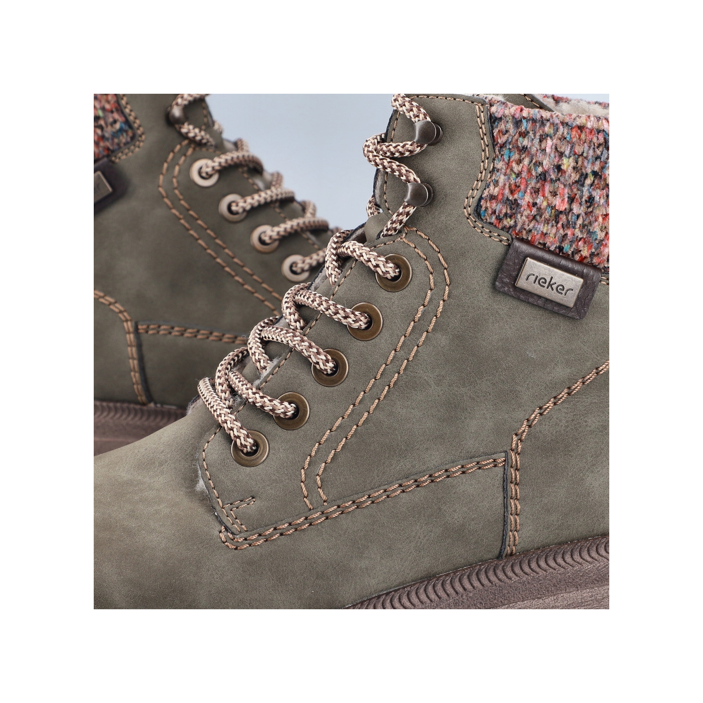 Rieker Winterboots  Schnürboots, Schnürstiefelette mit Strickrand