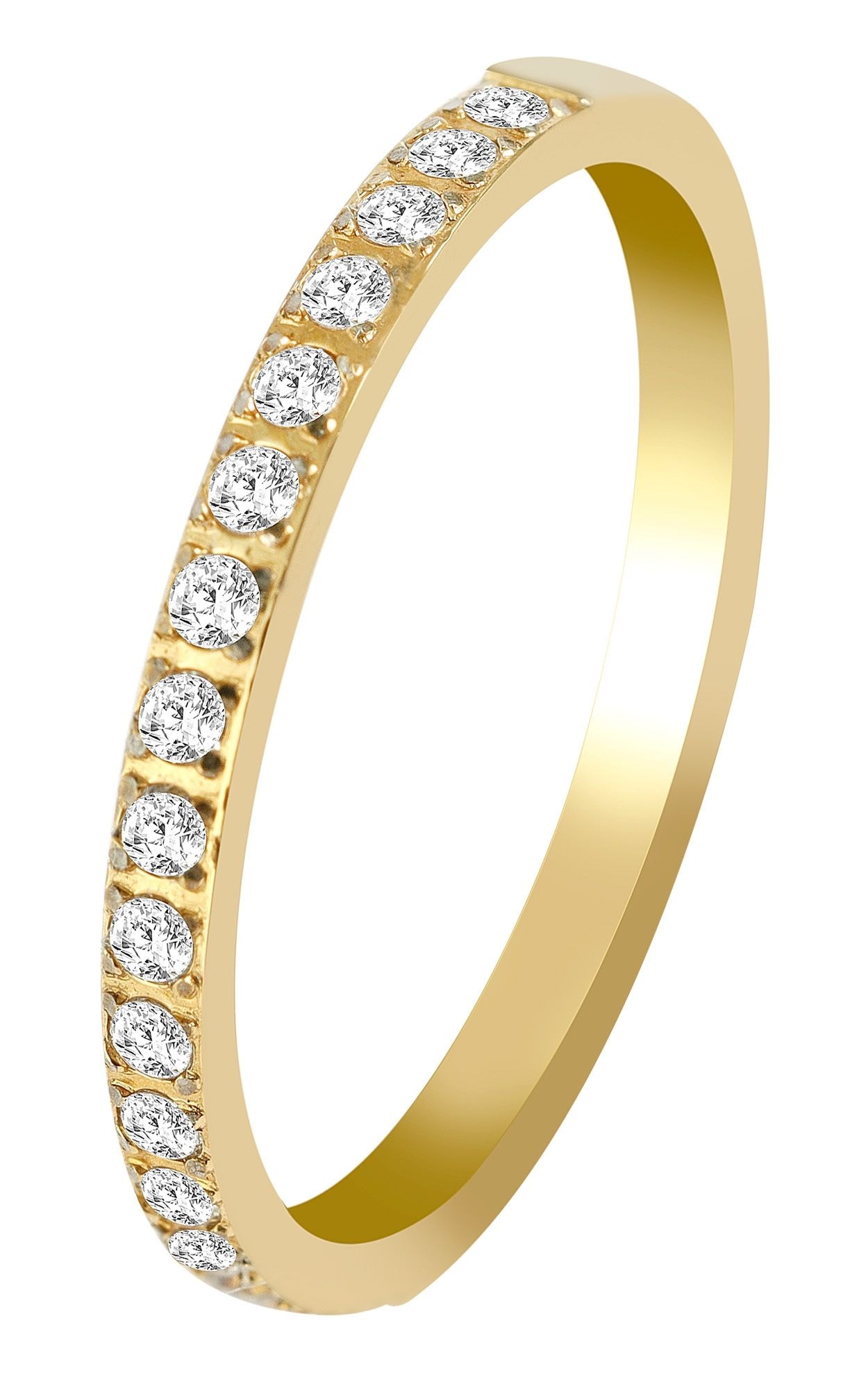 Fingerring ADELIA´S "Damen Ring aus Edelstahl mit Strass Steinchen" Gr. 58, gold, Fingerringe, Damen, 58, Edelstahl, Fingerring