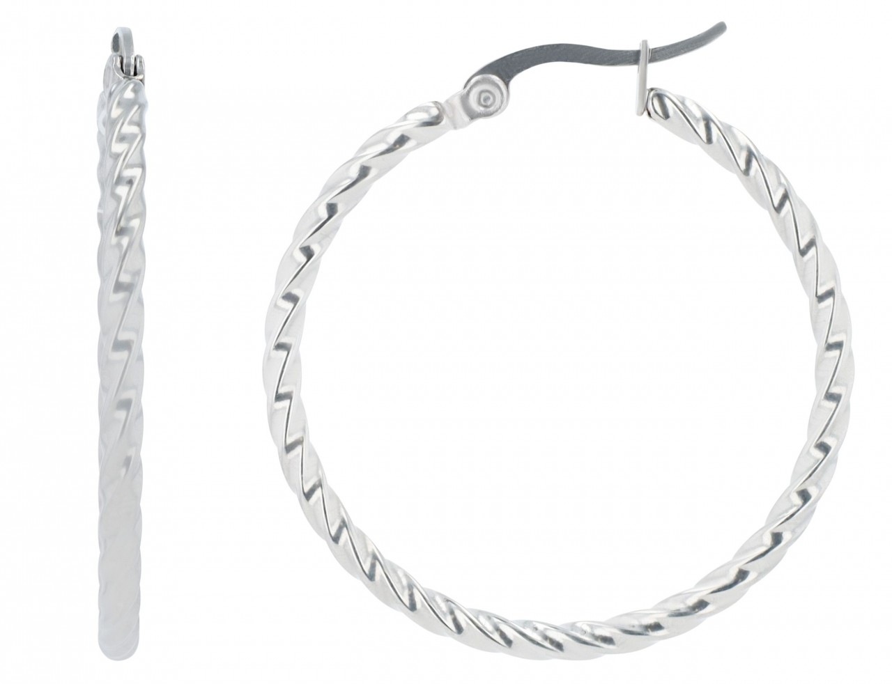 Paar Creolen ADELIA´S "Damen Creolen aus Edelstahl Ø 30 mm", silber, Ohrringe, Damen, Damen, Edelstahl 2
