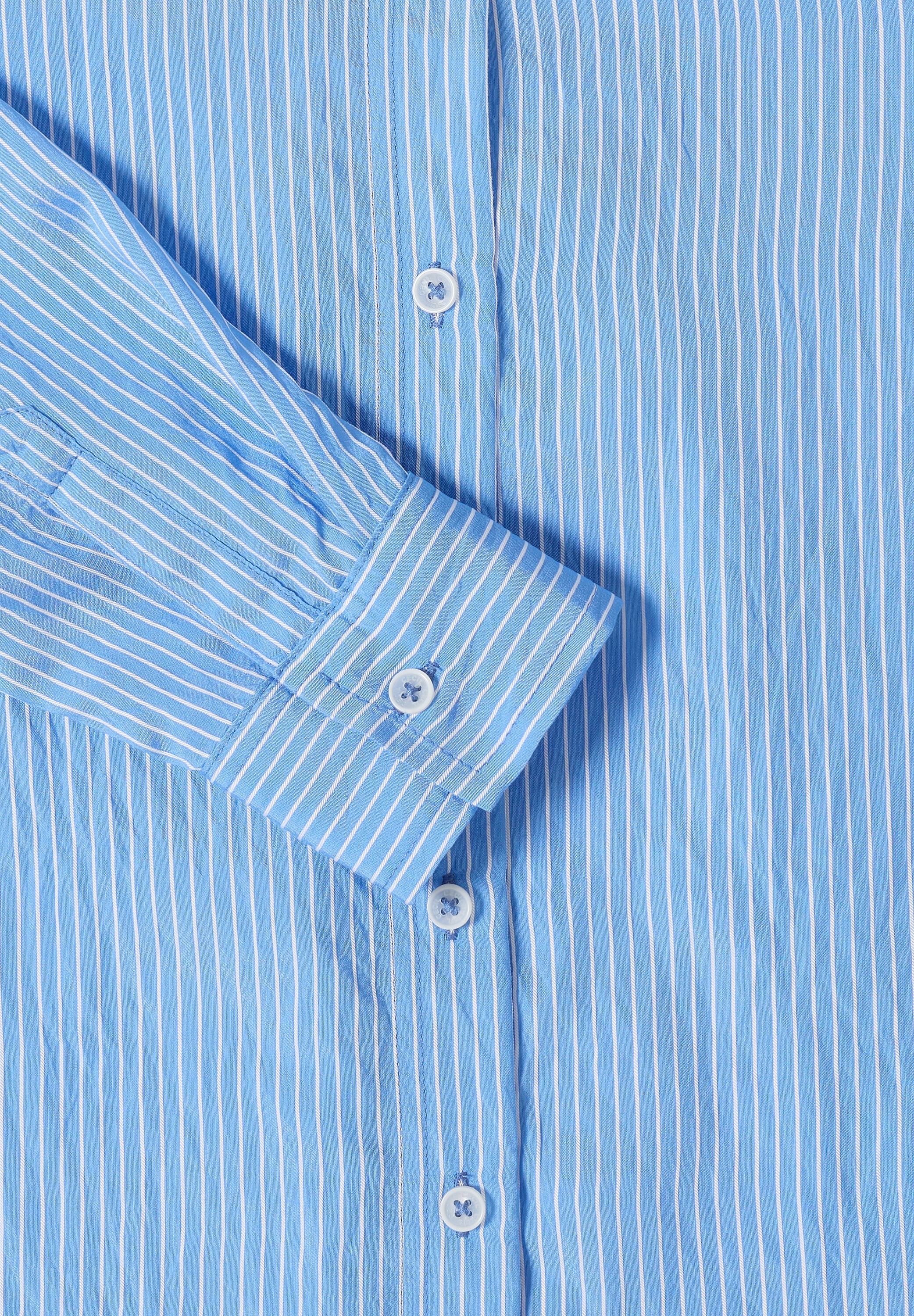 Cecil Langarmbluse mit gestreiftem Seersucker-Look