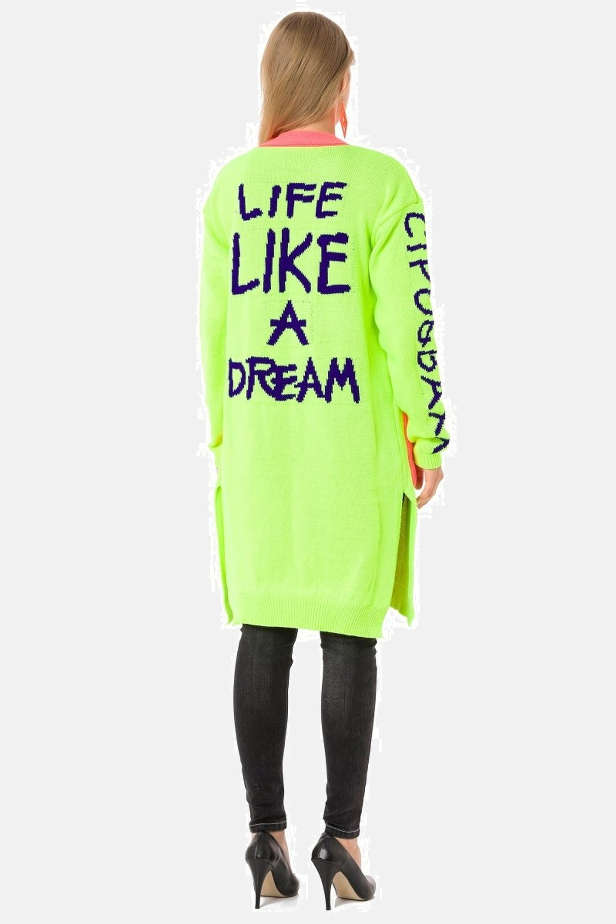 Cipo & Baxx Cardigan »Stickjacke«, Im coolen Neon-Design, WP242