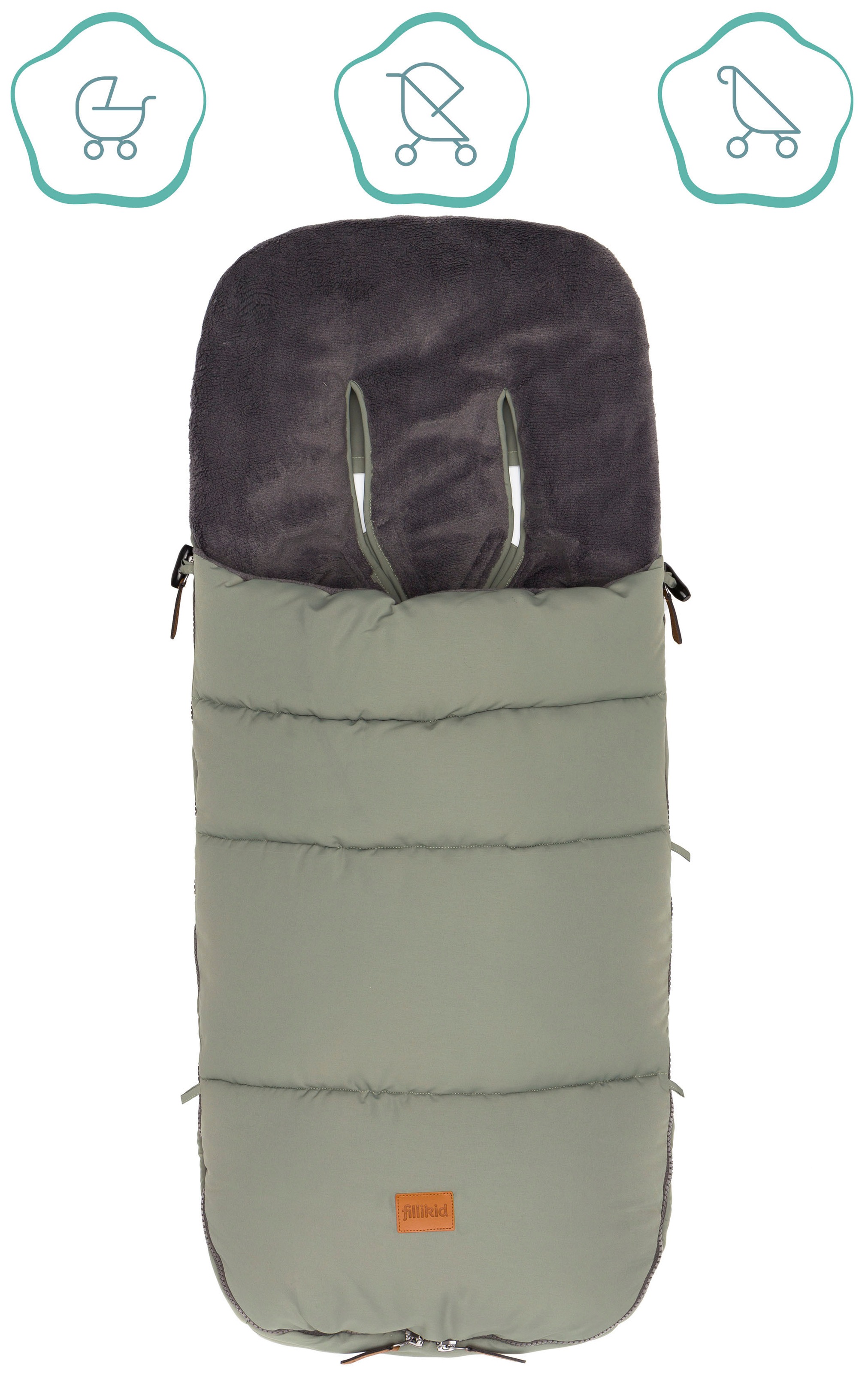 Fillikid Fußsack »Kinley Winterfußsack, salbei«