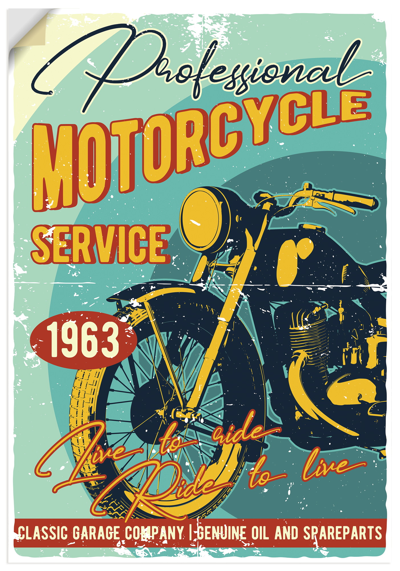 Artland Wandbild "Classic Motorcycles 2" 1 Stk. tlg. als Alubild, Leinwandbild, Poster, Wandaufkleber in verschied. Größen