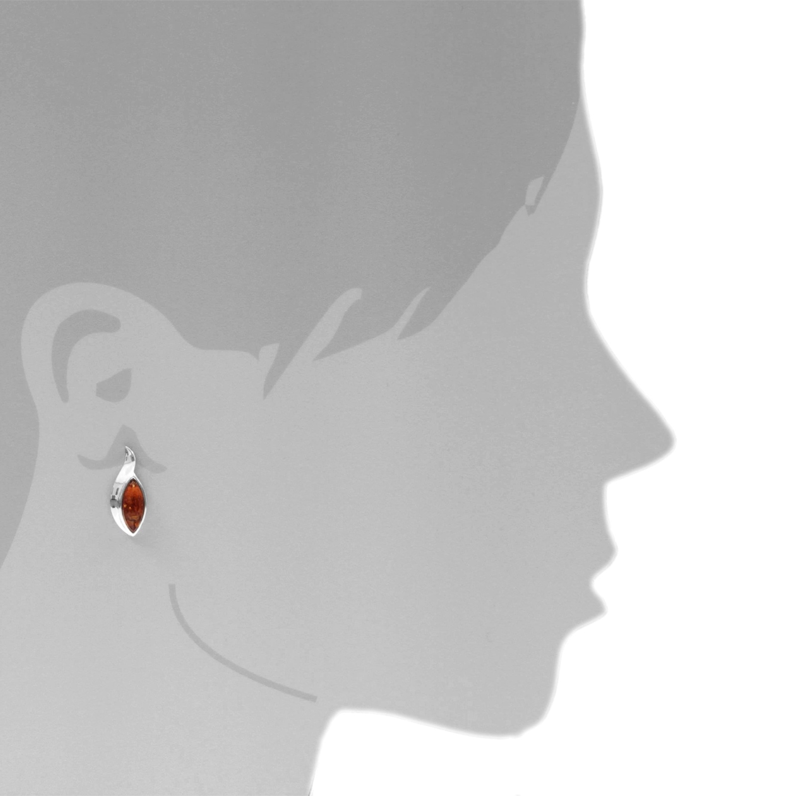 OSTSEE-SCHMUCK Paar Ohrstecker »- Ranva - Silber 925/000 - Bernstein«