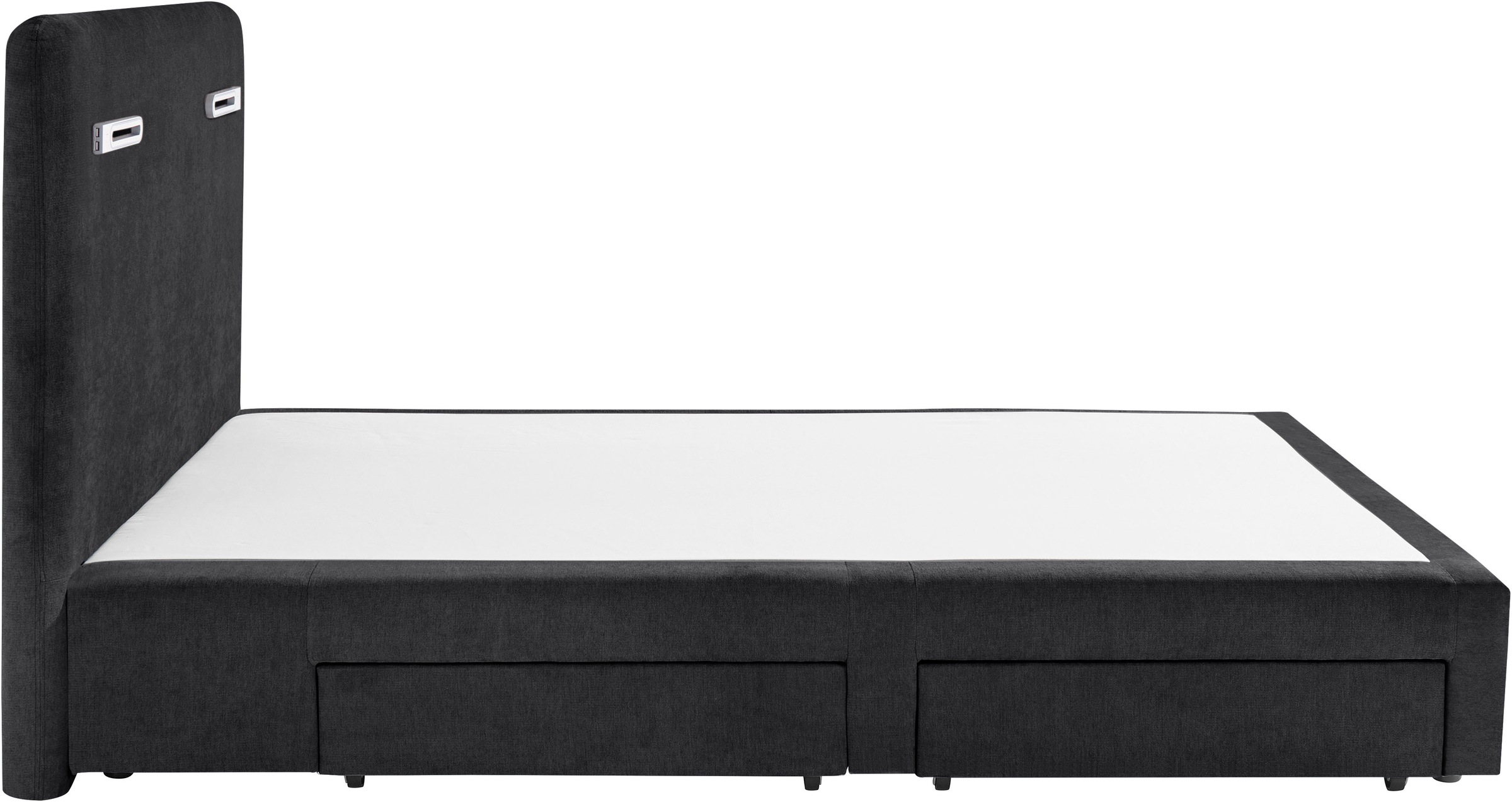 Boxbett HOME AFFAIRE "Luan", schwarz, B:127cm L:211cm, Komplettbetten, Boxspringbett, Schubkästen, LED-Beleuchtung und Topper, in Breite 120 cm und 180 cm 9