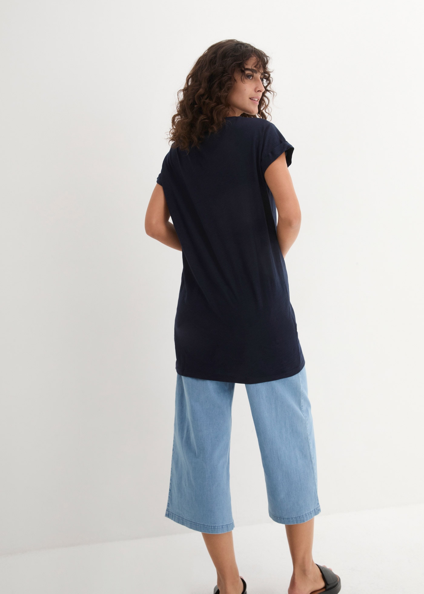bpc bonprix Boxy Longshirt Dark Blue XS 7