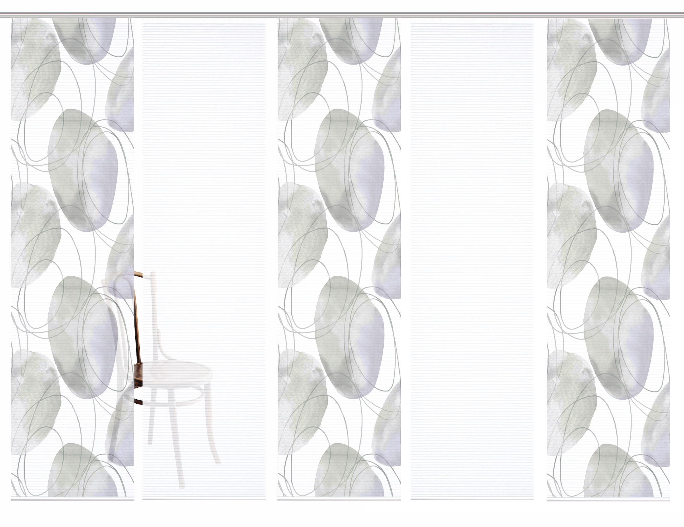 HOME in green Schiebegardine »ELLRIK« Paneelwagen 5 Stk. tlg. Bambusoptik, SET, recycelt, Digitaldruck