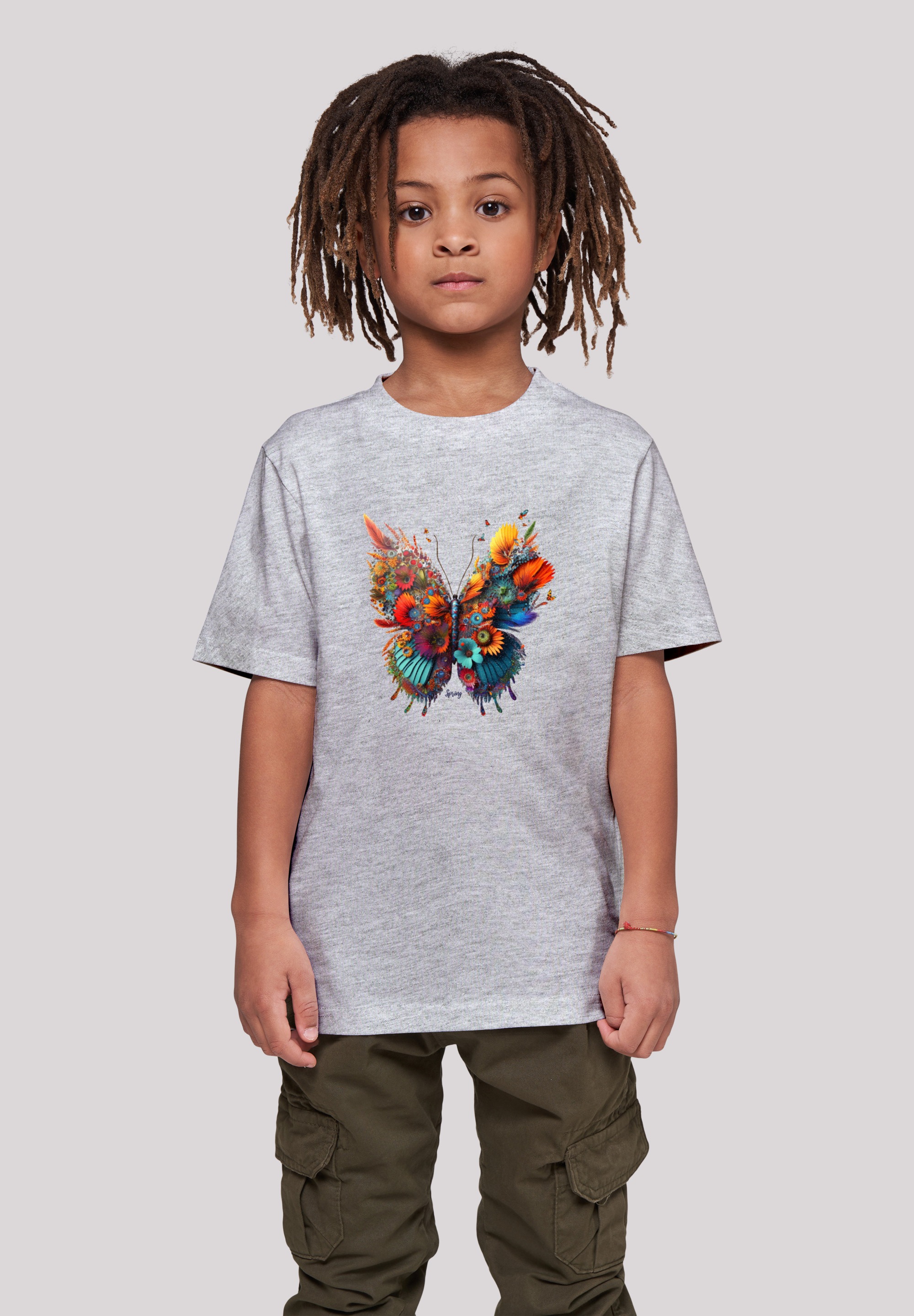 F4NT4STIC T-Shirt »Schmetterling Blumen Tee Unisex«, Print