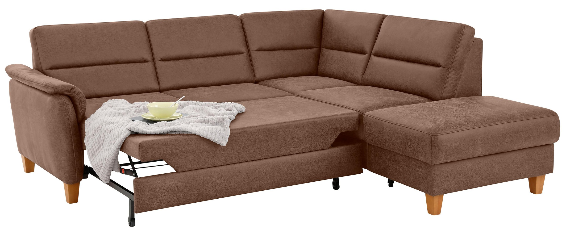 Home affaire Ecksofa »Palmera L-Form«, Federkern, wahlweise mit Bettfunktion und mit/ohne Stauraum