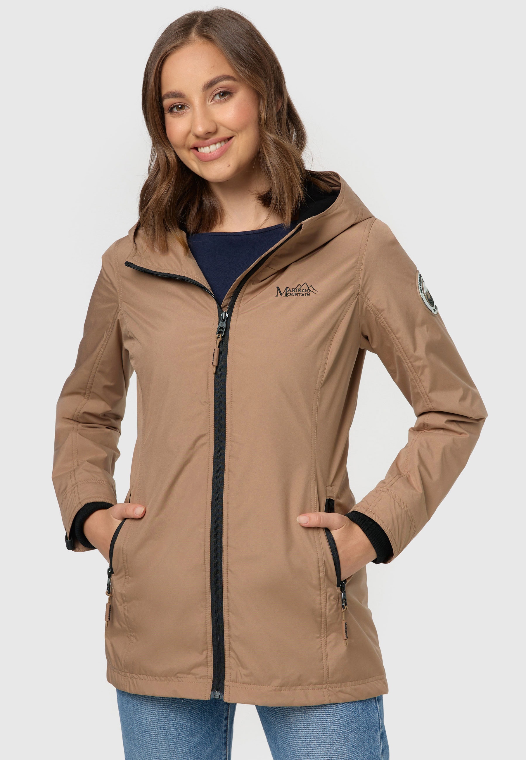 Marikoo Outdoorjacke »Honigbeere«, sportliche Übergangsjacke mit Kapuze