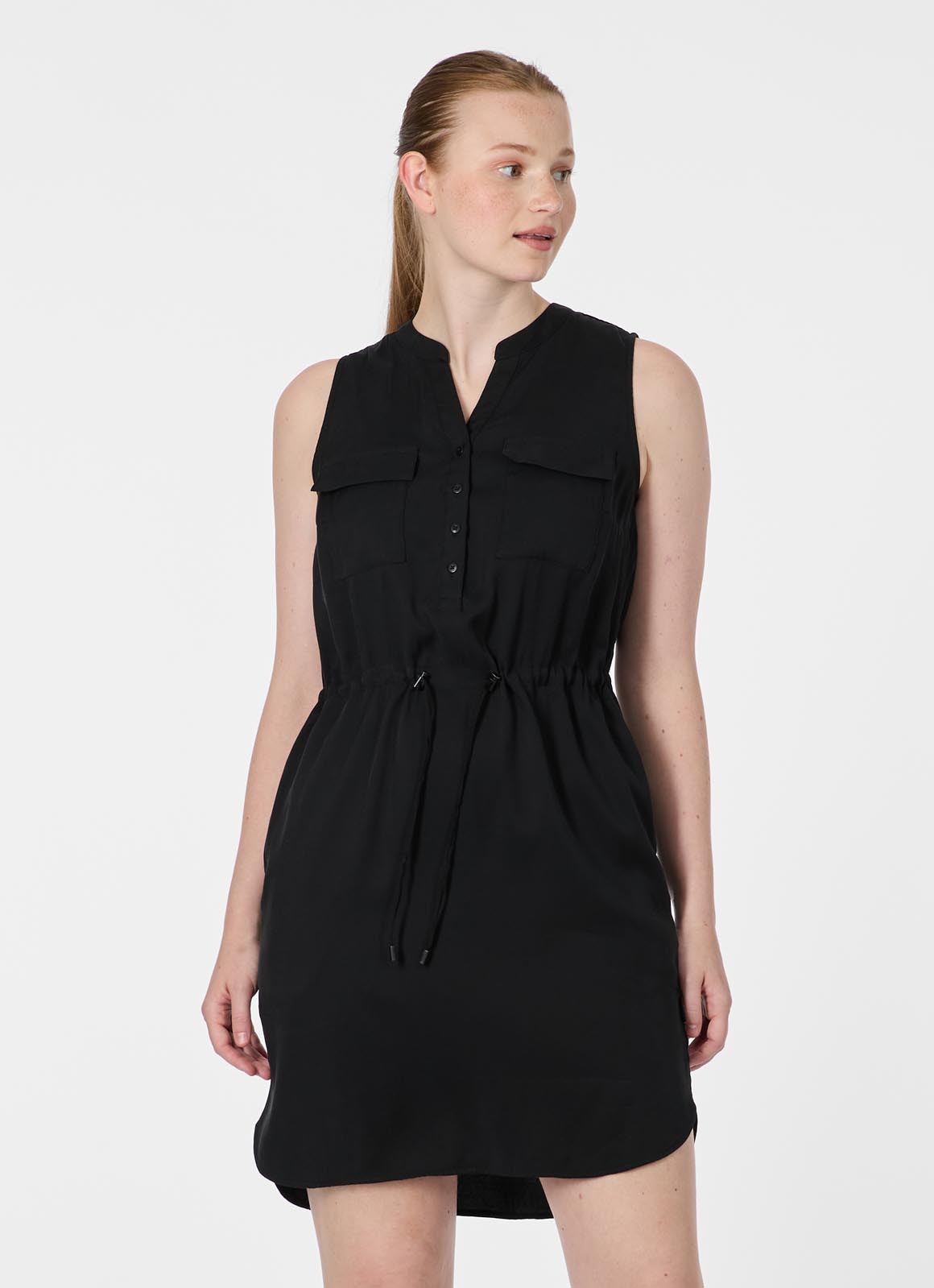 Ragwear Sommerkleid "ROISSIN" Brusttaschen Viskosemischung mit Brusttaschen, Taillenband und Anti-Knitter-Finish