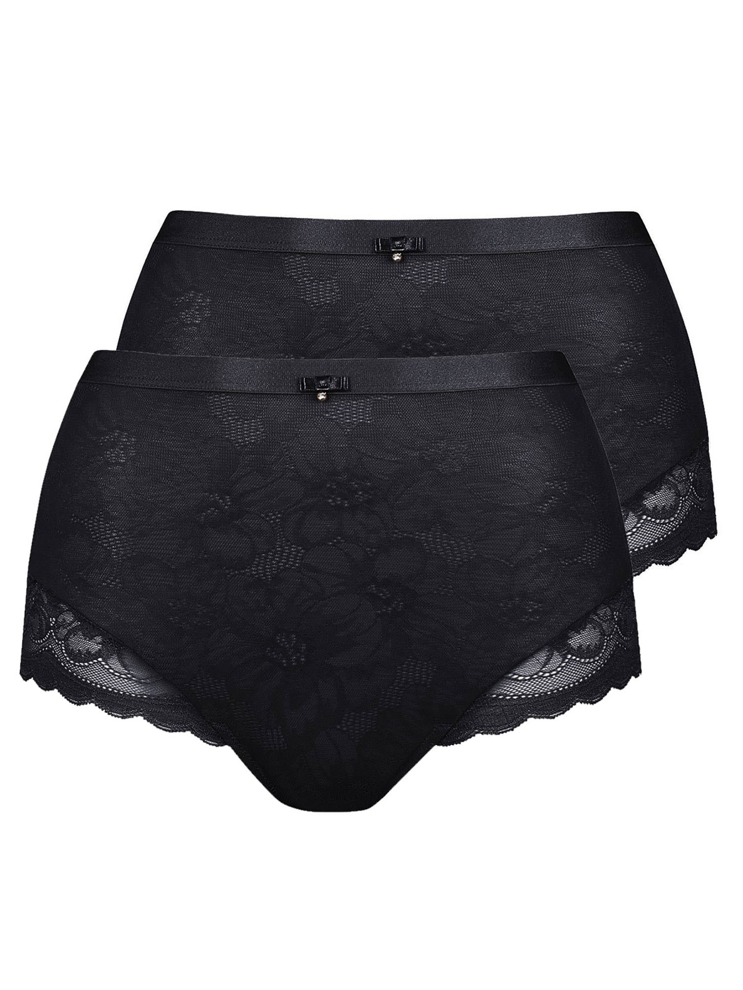 LISCA Damen Taillenslip "2er Pack Damen Taillenslip Evelyn", Gr. 48, schwarz, Stoff, Obermaterial: 83% Polyamid PA. 17% Elasthan EL., Unterhosen
