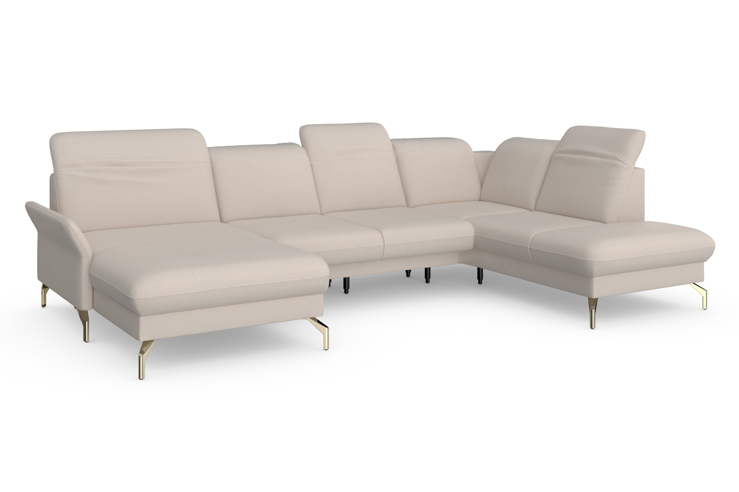 sit&more Wohnlandschaft »Fashion U-Form«, wahlweise mit Kopfteilverstellung, Vorziehsitz, motorisch, Nickelfüße