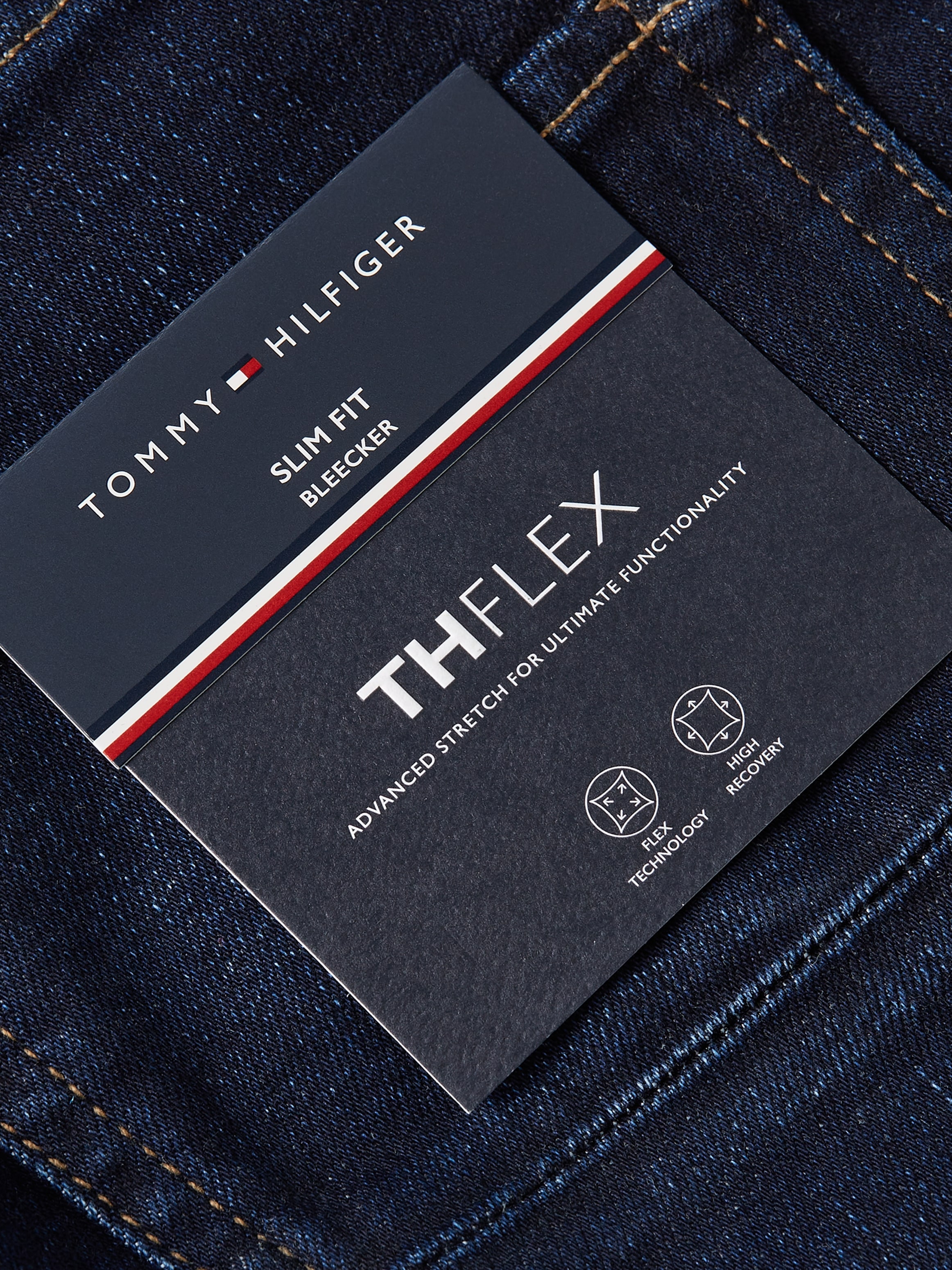 Tommy Hilfiger 5-Pocket-Jeans »SLIM ▷ mit Hilfiger Bundabschluss am Tommy PSTR«, hinteren BAUR BLEECKER Leder-Batch bestellen 