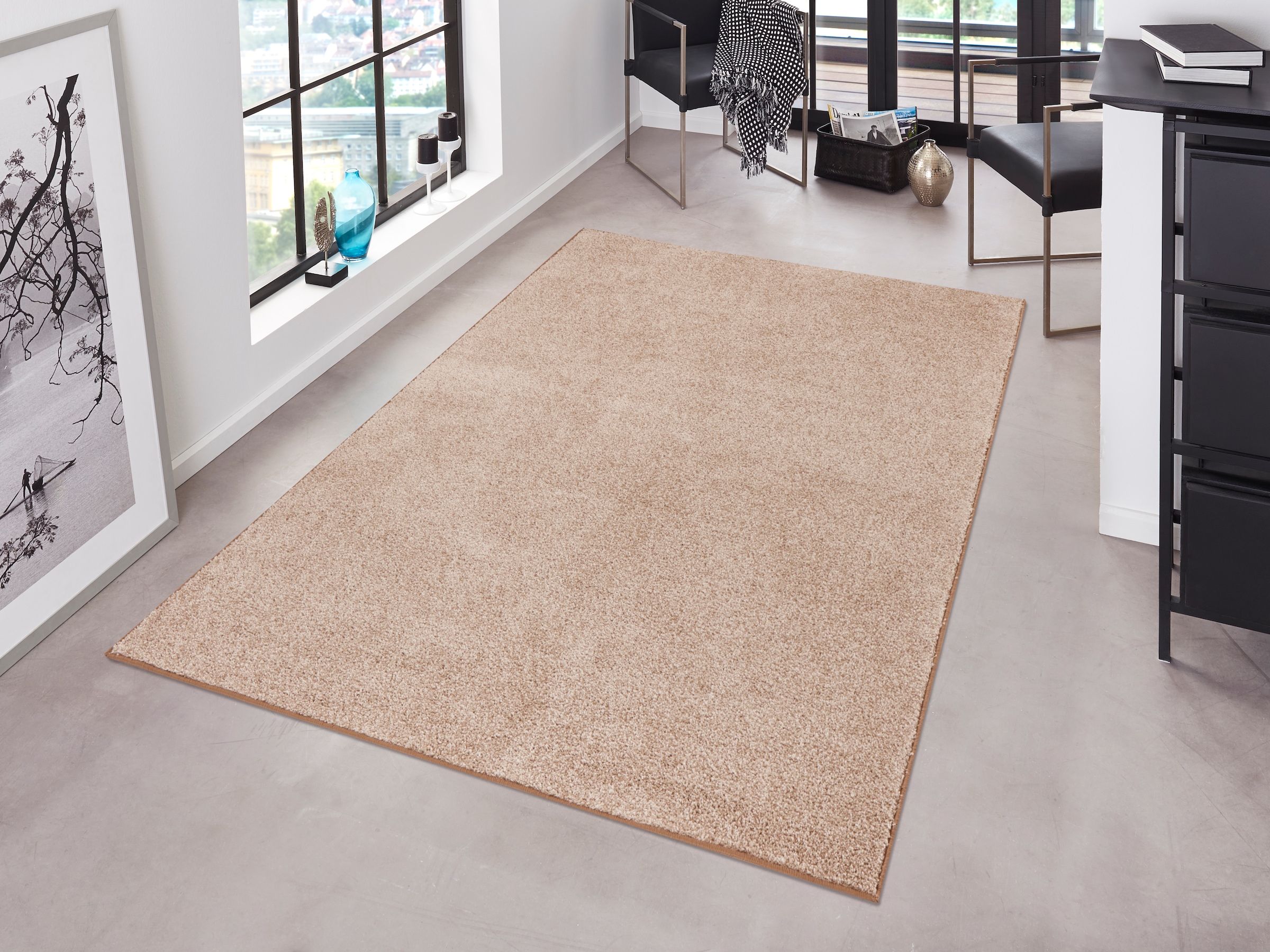 HANSE Home Teppich »Pure 100 Kurzflor«, rechteckig, 13 mm Höhe, Kurzflor, Unifarben, Läufer, Modern, Wohnzimmer, Kinderzimmer, Flur