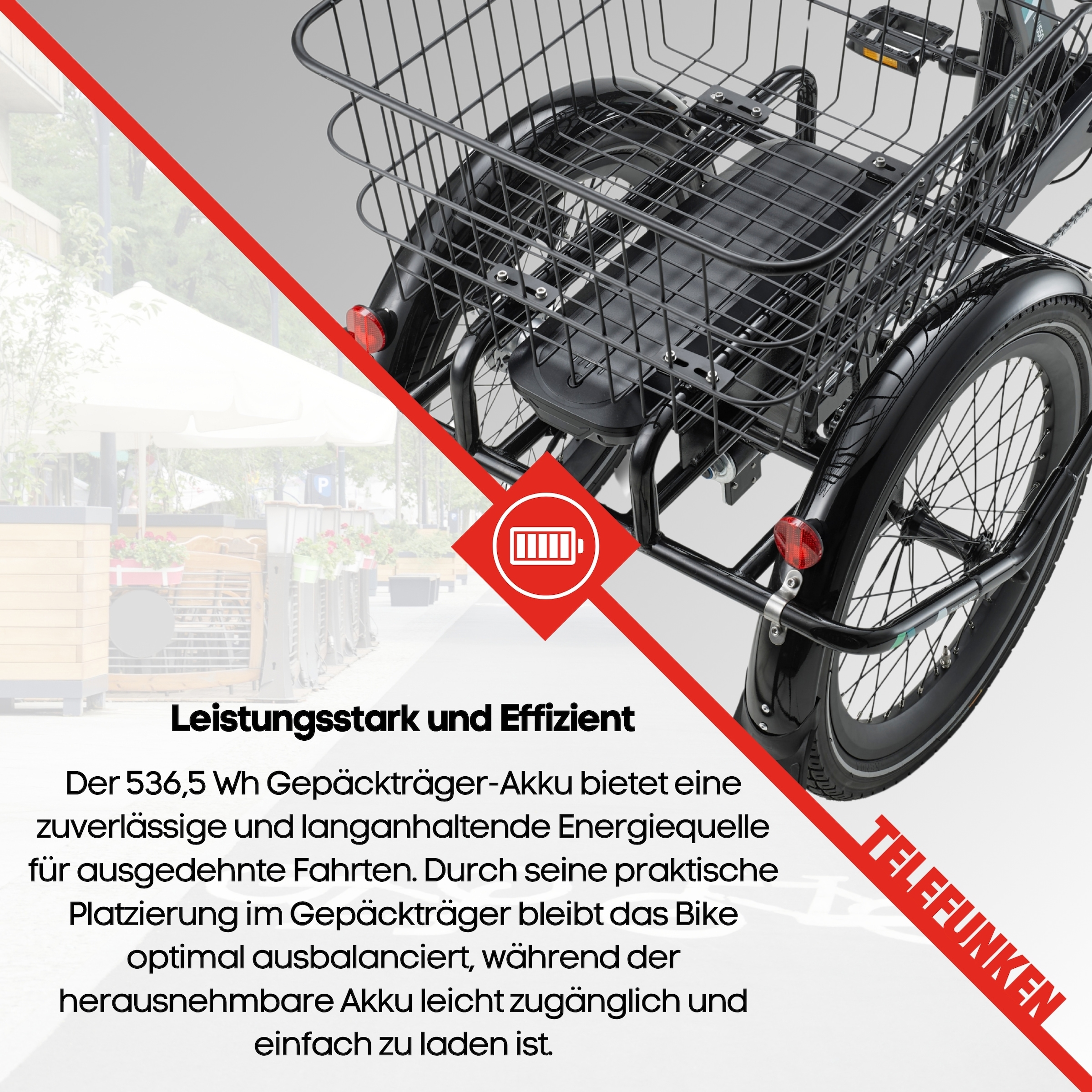 Telefunken »TC550« 3 Gang Shimano Nexus Schaltwerk Nabenschaltung Frontmotor 250 W tiefer Einstieg, Pedelec, inkl. Einkaufskorb