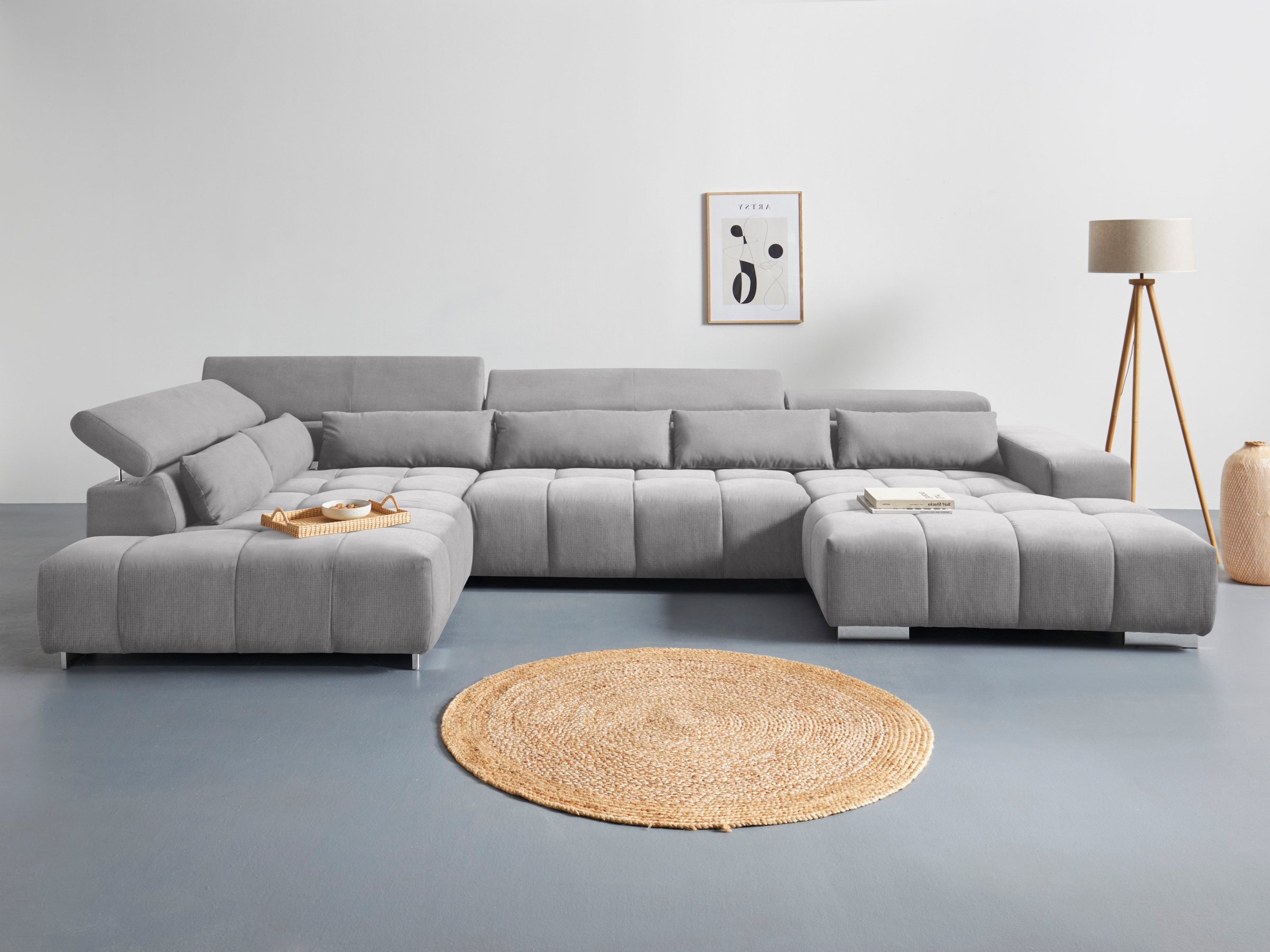 COTTA Wohnlandschaft »Orion U-Form«, inkl. Kopfteilverstellung und Nierenkissen