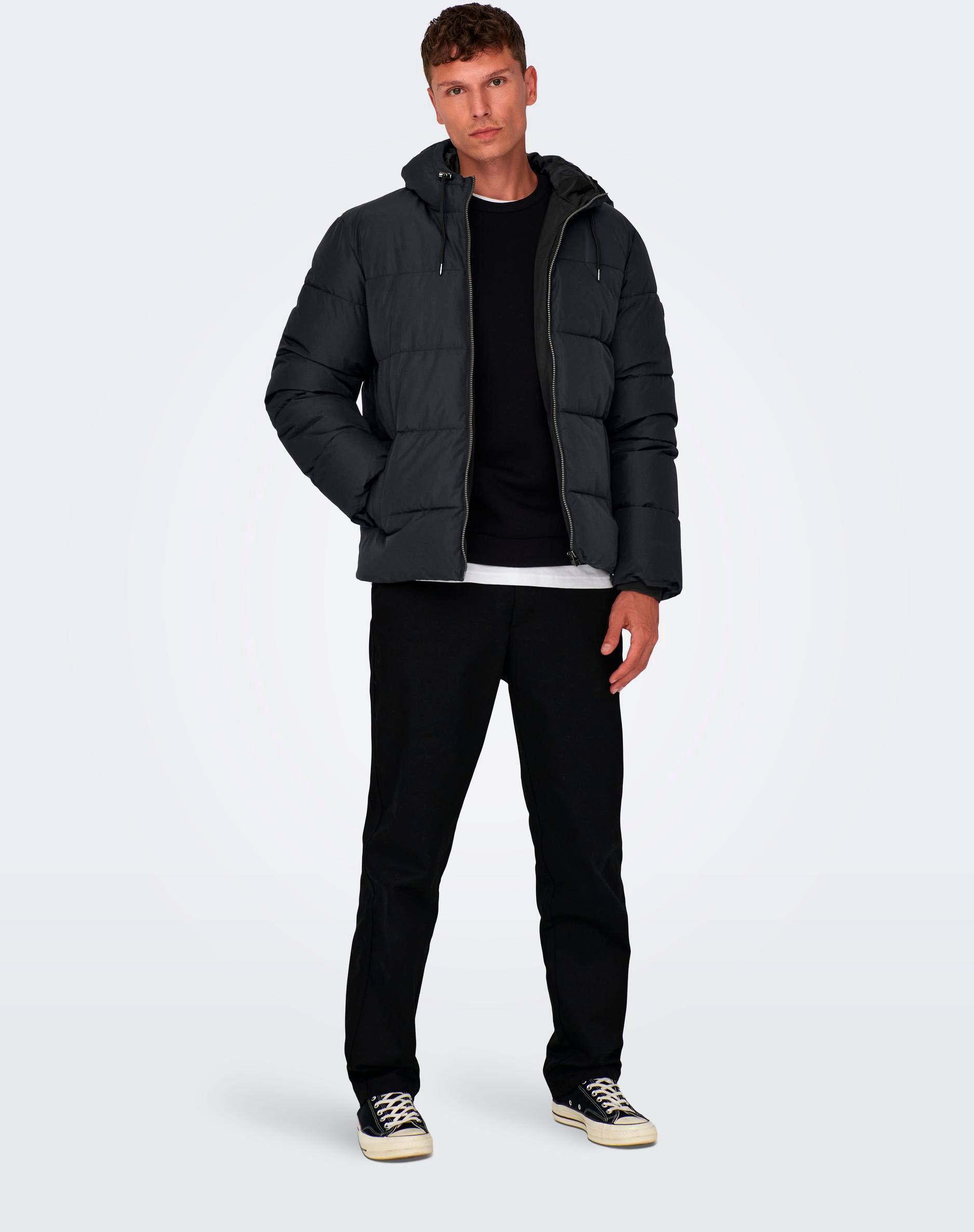 ONLY & SONS Steppjacke »ONSMARLON LIFE HOOD PUFFER JACKET OTW VD«, mit Kapuze