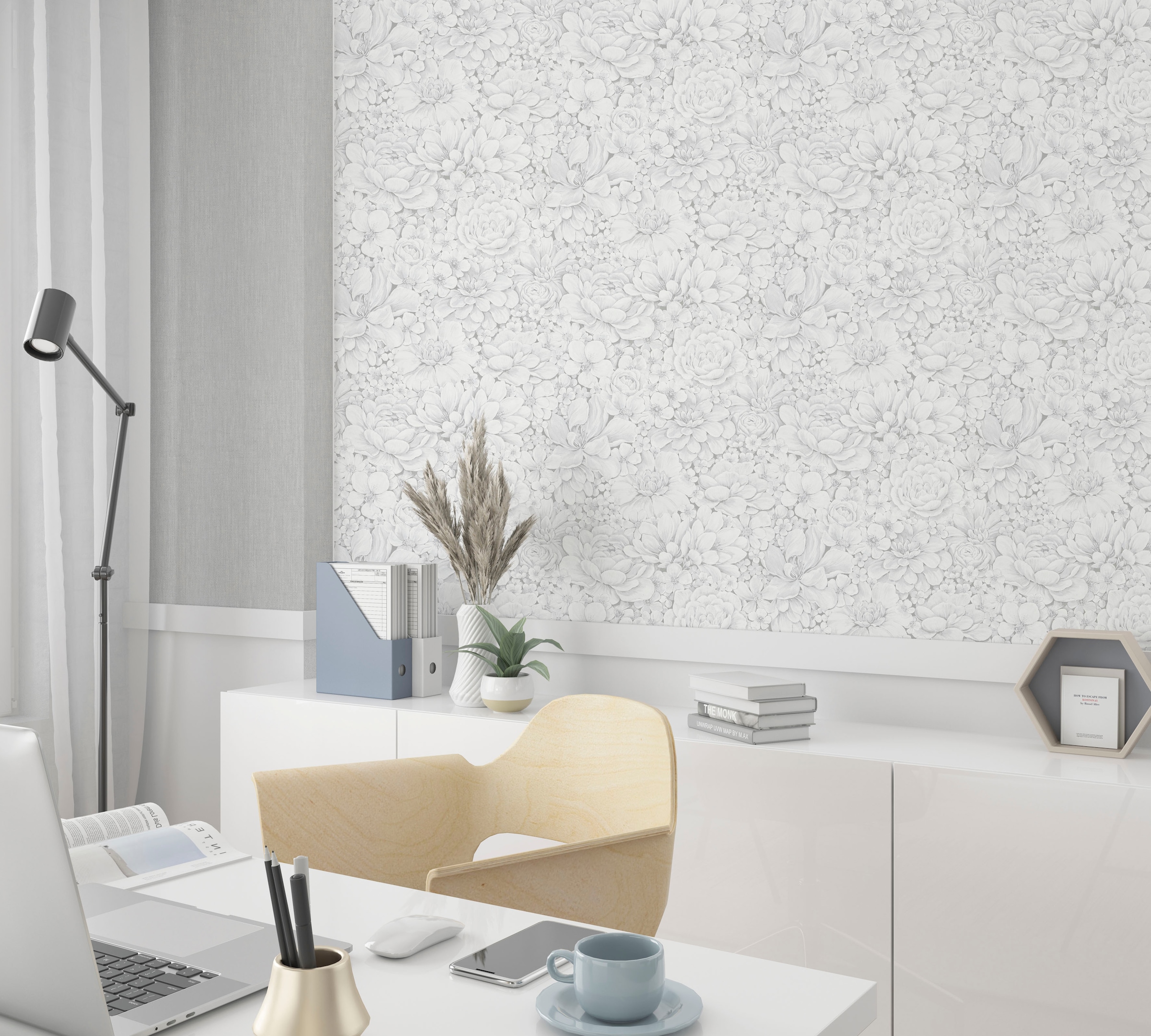 Marburg Vliestapete »Flower«, matt, Blattmotiv moderne Tapete für Wohnzimmer Schlafzimmer Küche