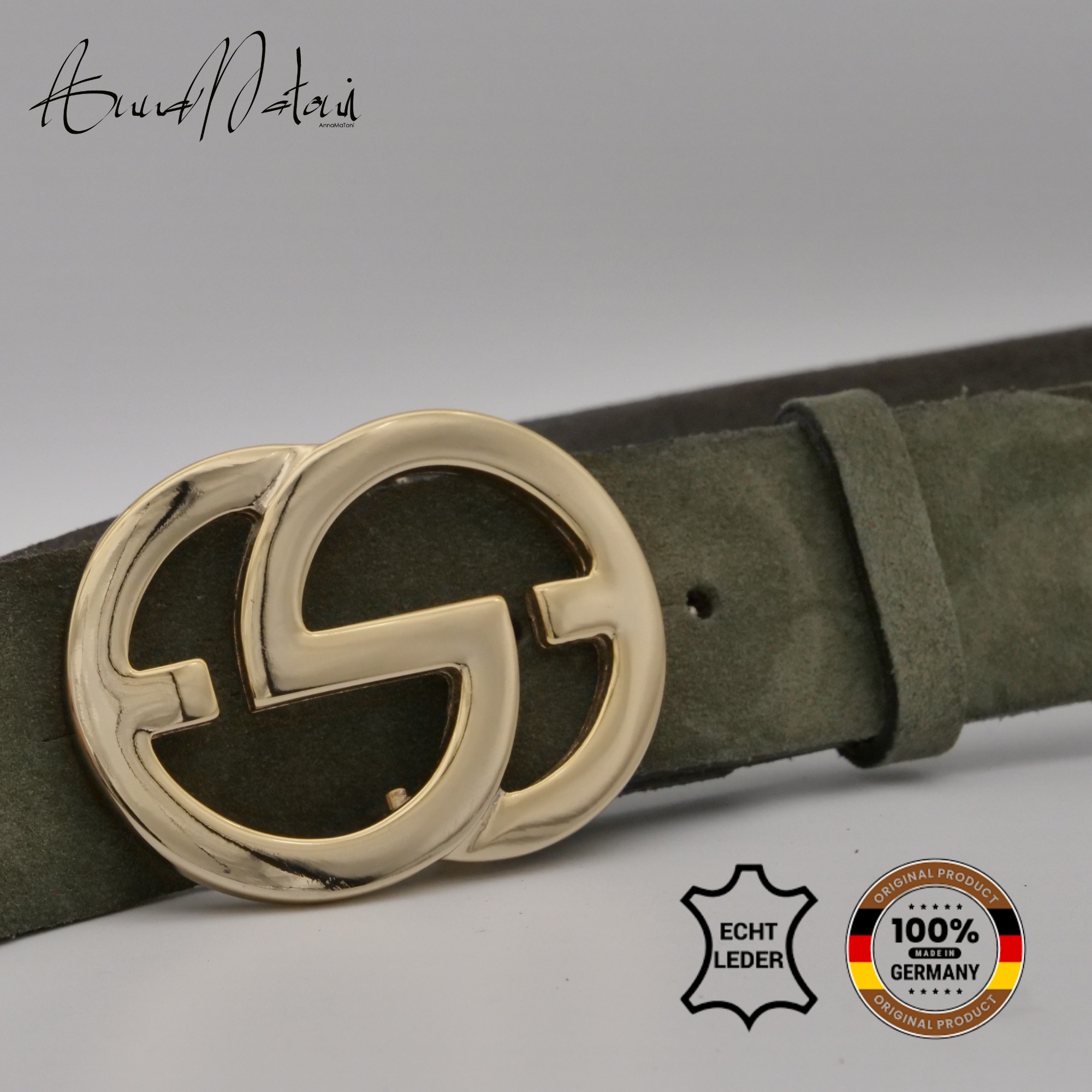 AnnaMatoni Ledergürtel "AnnaMatoni Damen Ledergürtel in hochwertigem Velour günstig online kaufen
