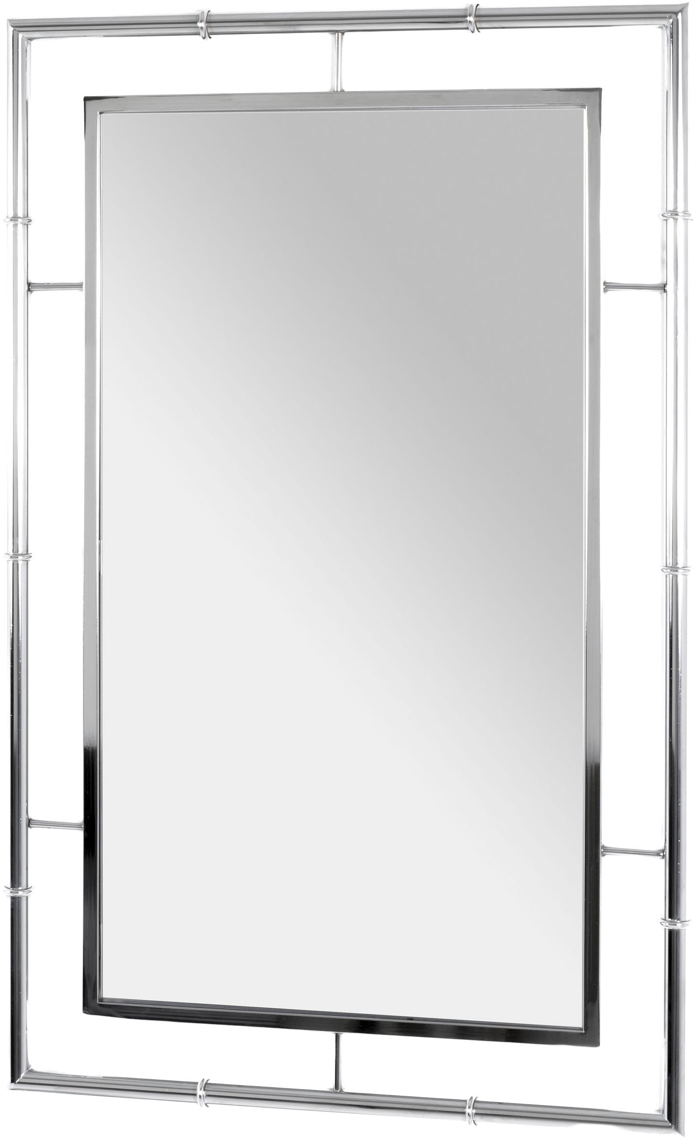 HAKU Spiegel "Dekospiegel, Wandspiegel" rechteckig - aus Metall Silber - B/T/H 50/3/80 cm