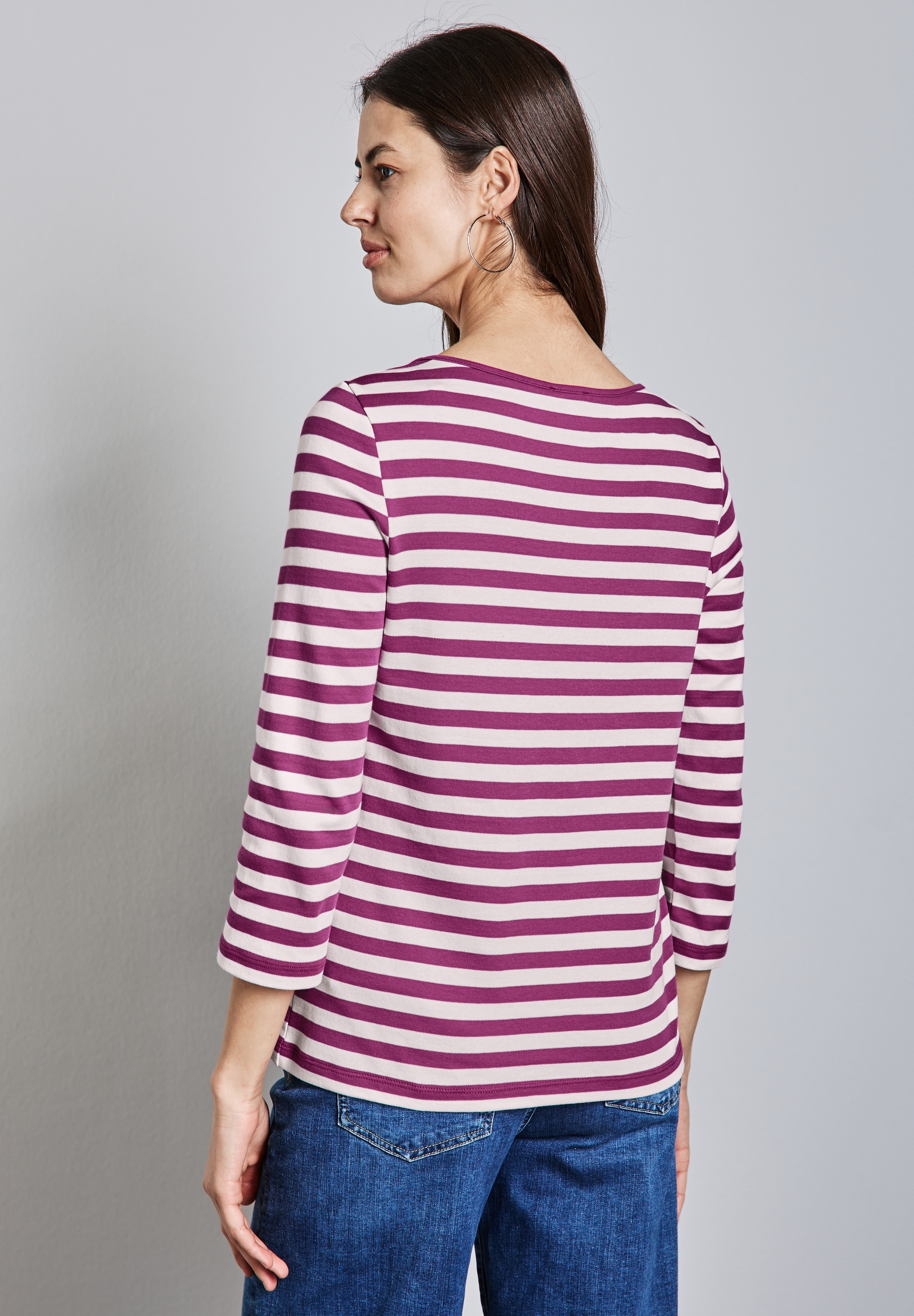 STREET ONE 3/4-Arm-Shirt, aus reiner Baumwolle