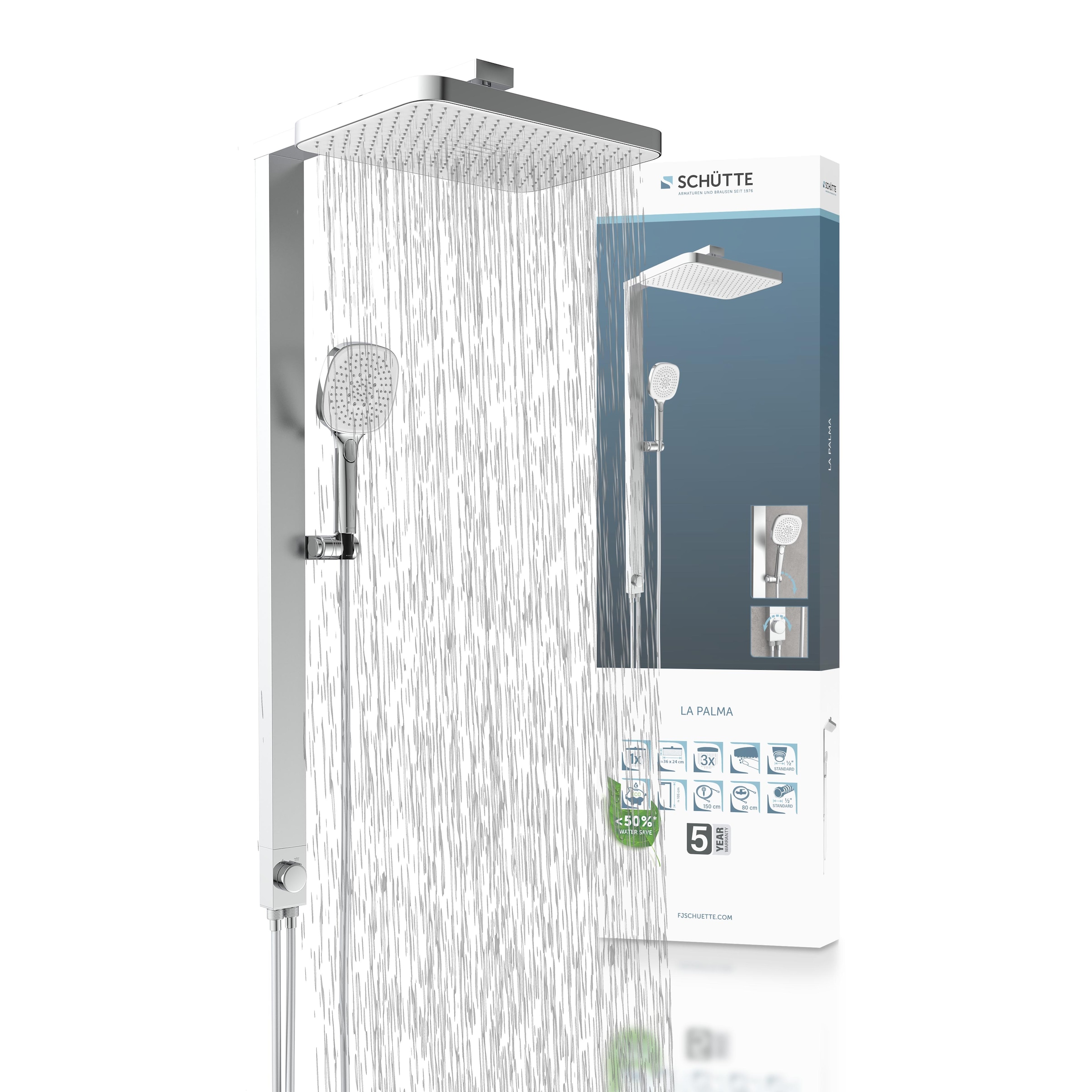 Schütte Brausegarnitur "LA PALMA", (Komplett-Set), Regendusche, mit Antikal günstig online kaufen