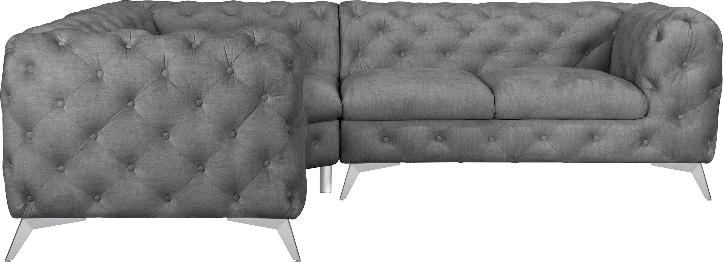 Home affaire Chesterfield-Sofa "Ecksofa GLYNIS L-Form mit Wellenunterfederu günstig online kaufen