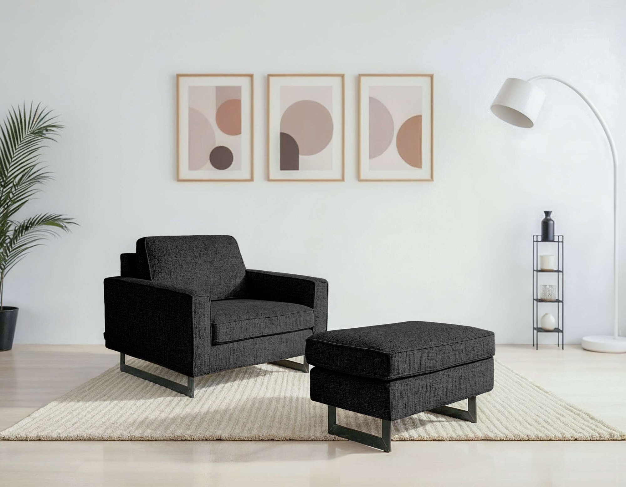OTTO home Loveseat "Pinto 105 cm, Cord, Chenille, Lederoptik" mit Keder, Metallfüßen und auch in Cord Bezug erhältlich