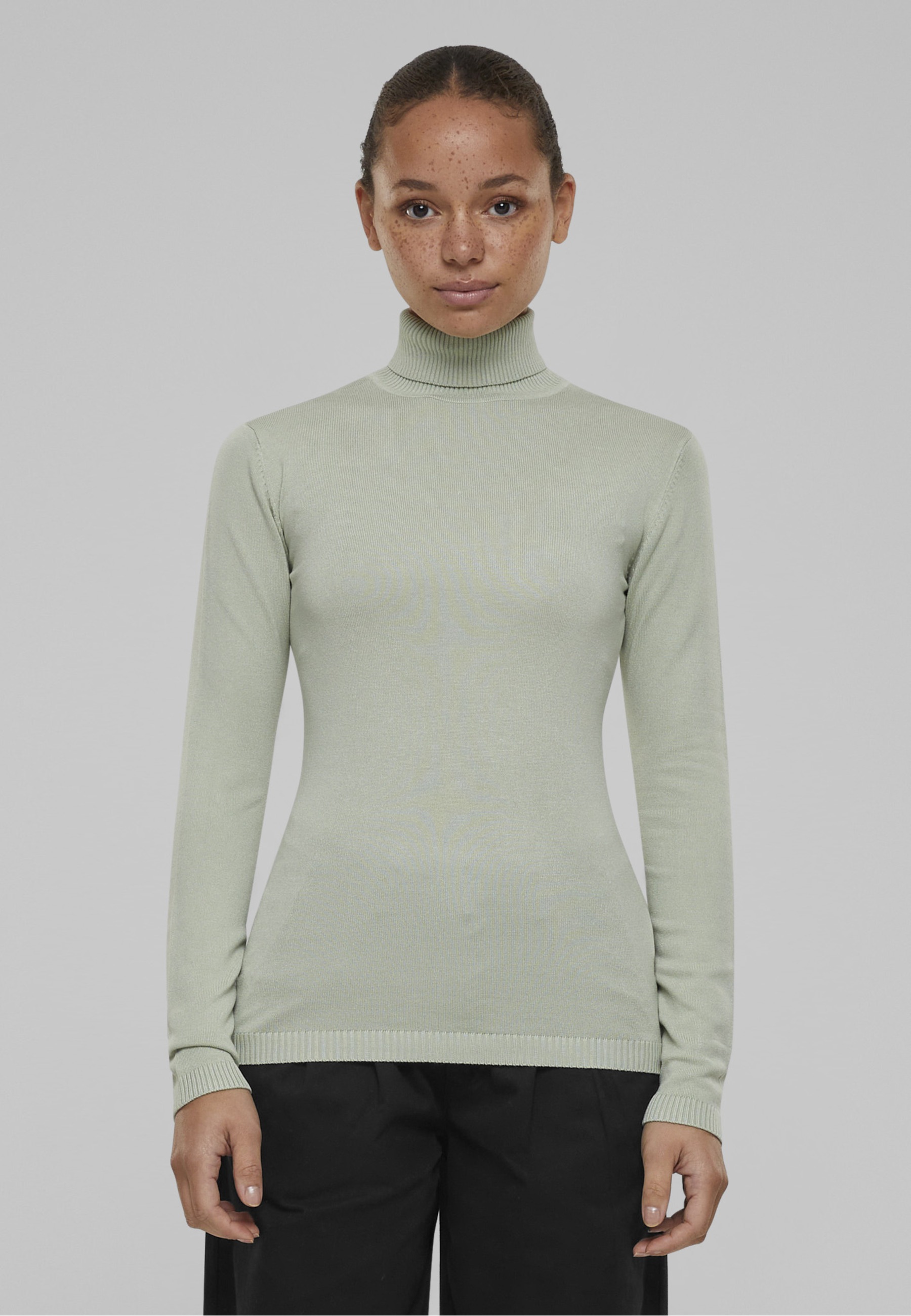 URBAN CLASSICS Sweatshirt »Urban Classics Damen Ladies Knitted Turtleneck Sweater«, 1 Stk.

