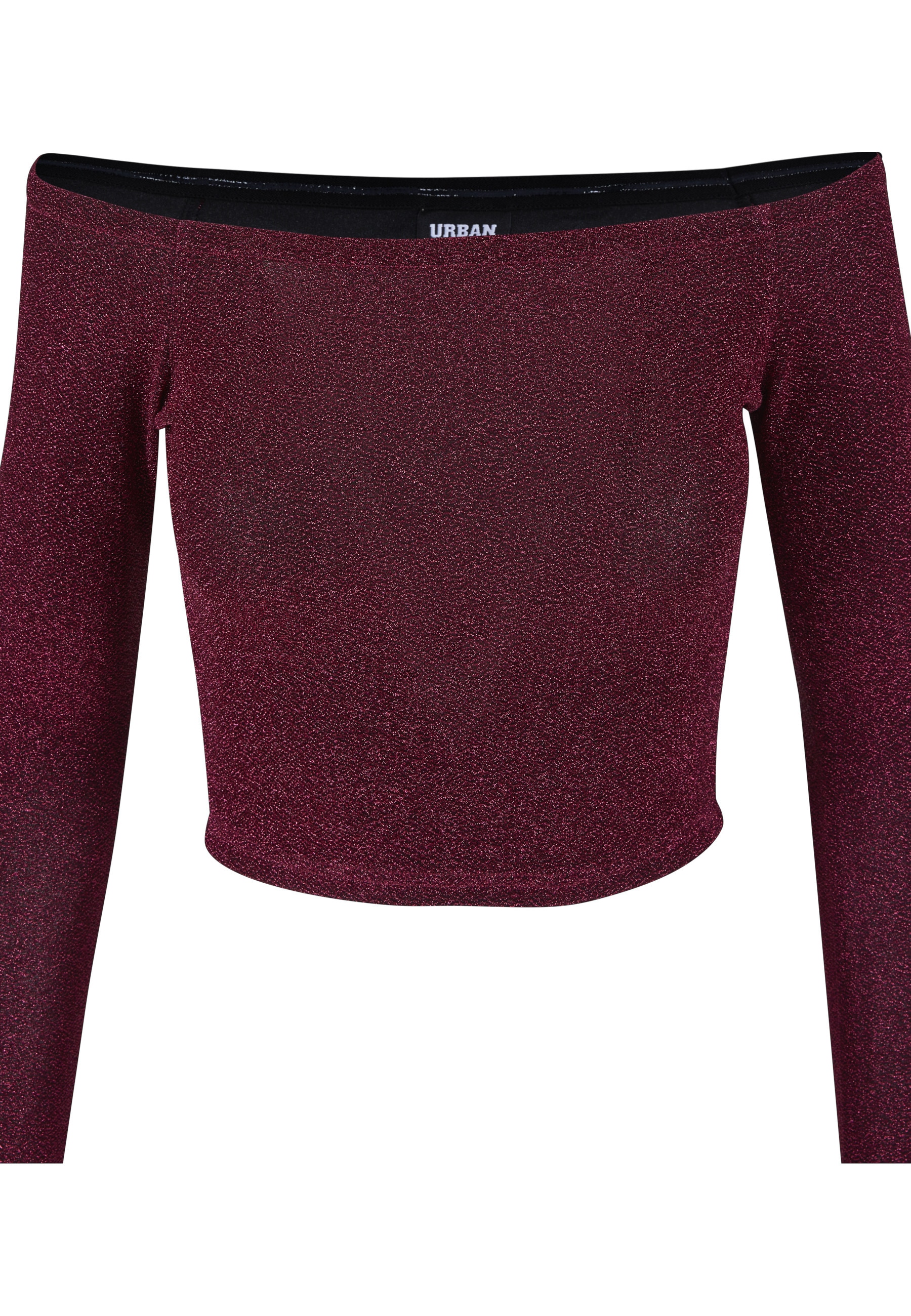 URBAN CLASSICS Longsleeve »Urban Classics Damen Ladies Off Shoulder Glitter Longsleeve« 1 Stk.