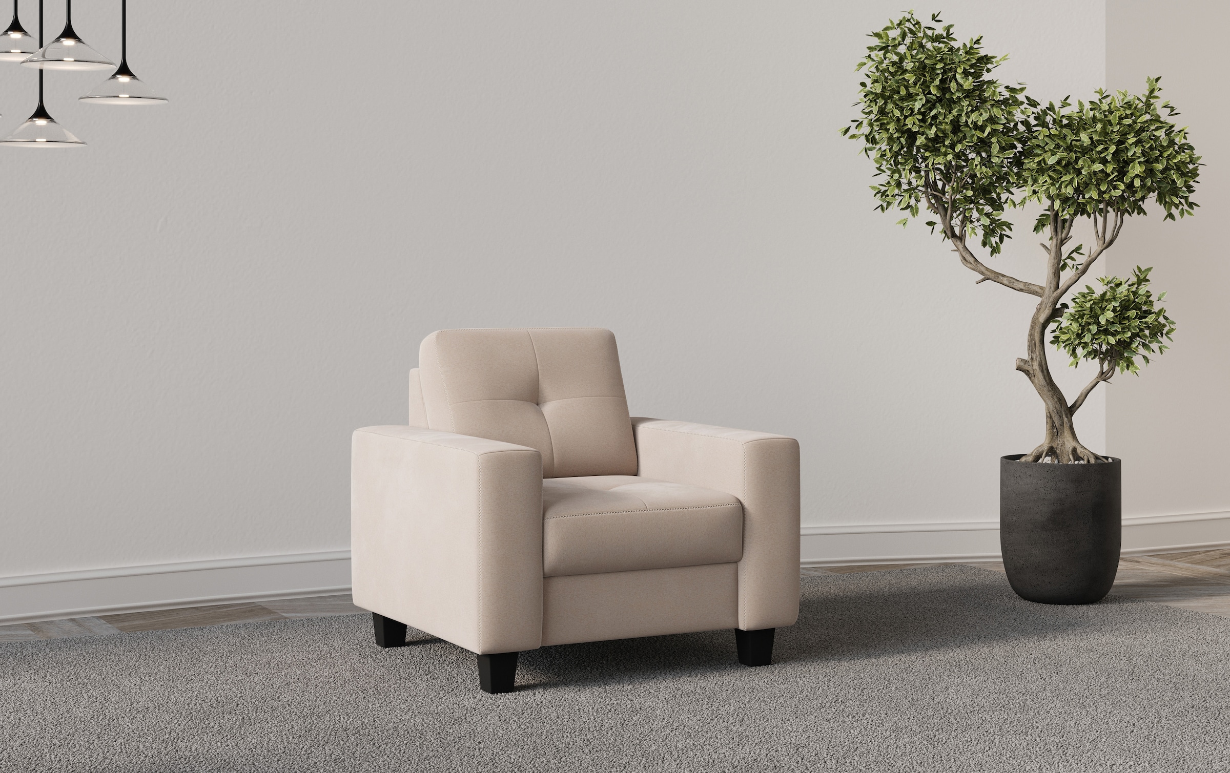Places of Style Sessel "Varese", Kreuznaht in beige günstig online kaufen