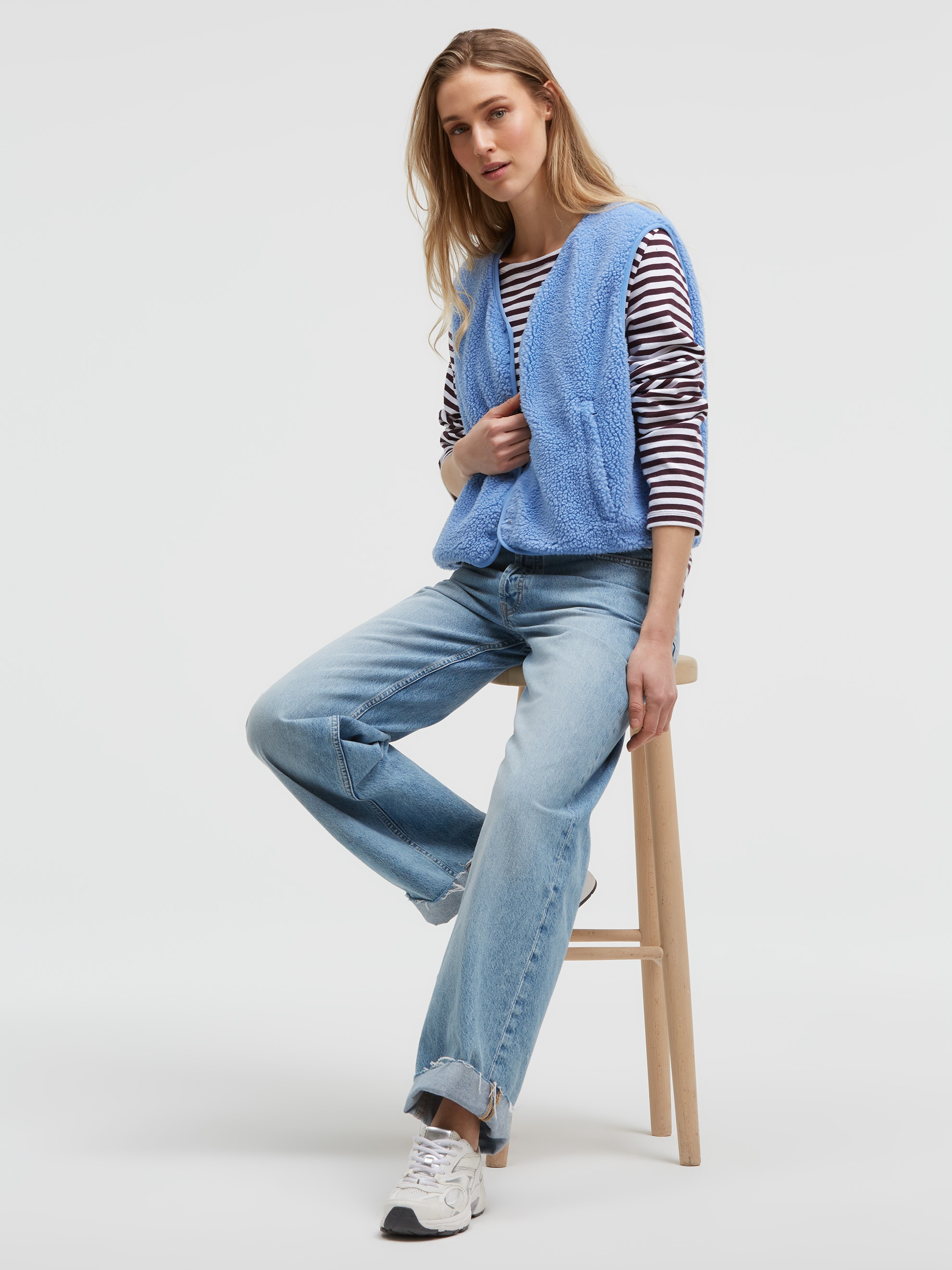 SENSES.THE LABEL Fleeceweste mit Druckknopfleiste