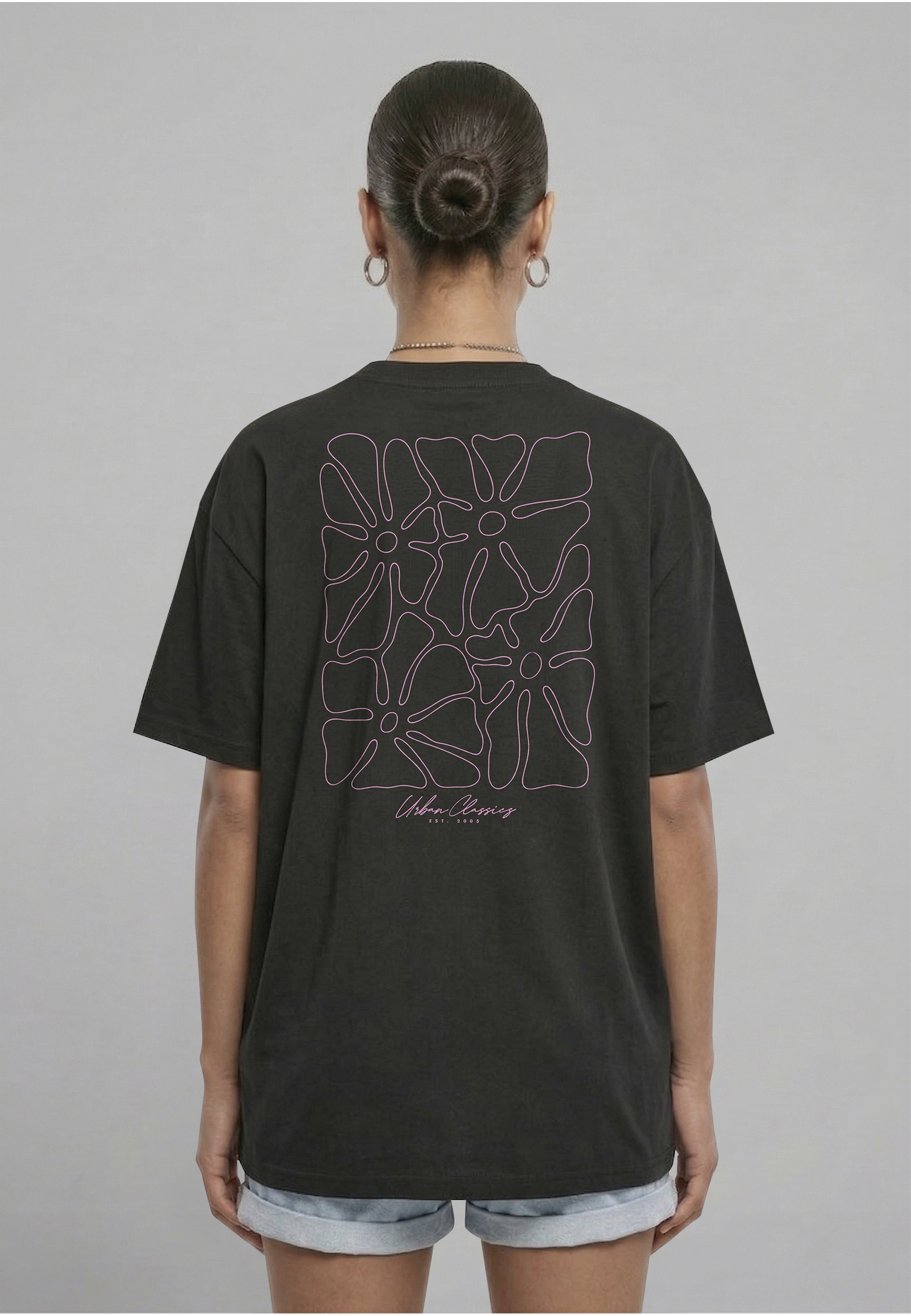 URBAN CLASSICS T-Shirt »Urban Classics Ladies Urban Classics Flower Logo Loose Tee« 1