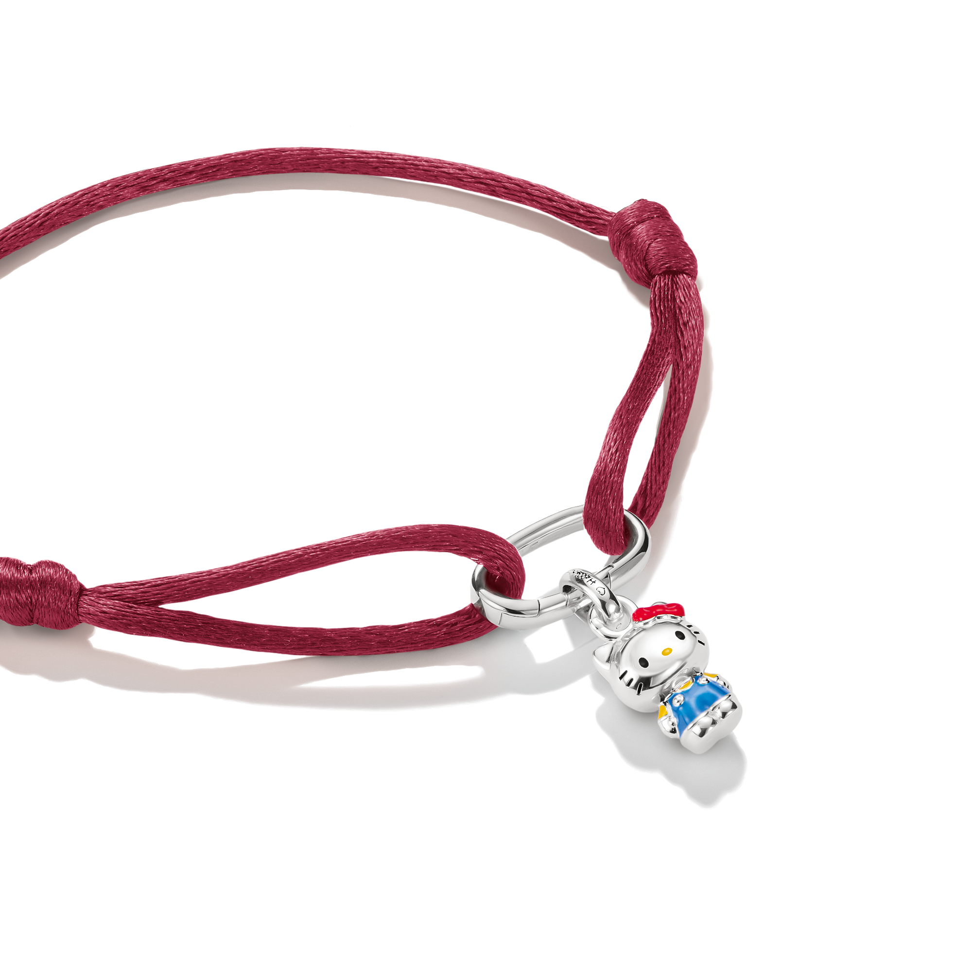 THOMAS SABO Armband »THOMAS SABO ♡ Hello Kitty Textilarmband rot blau« Emaille